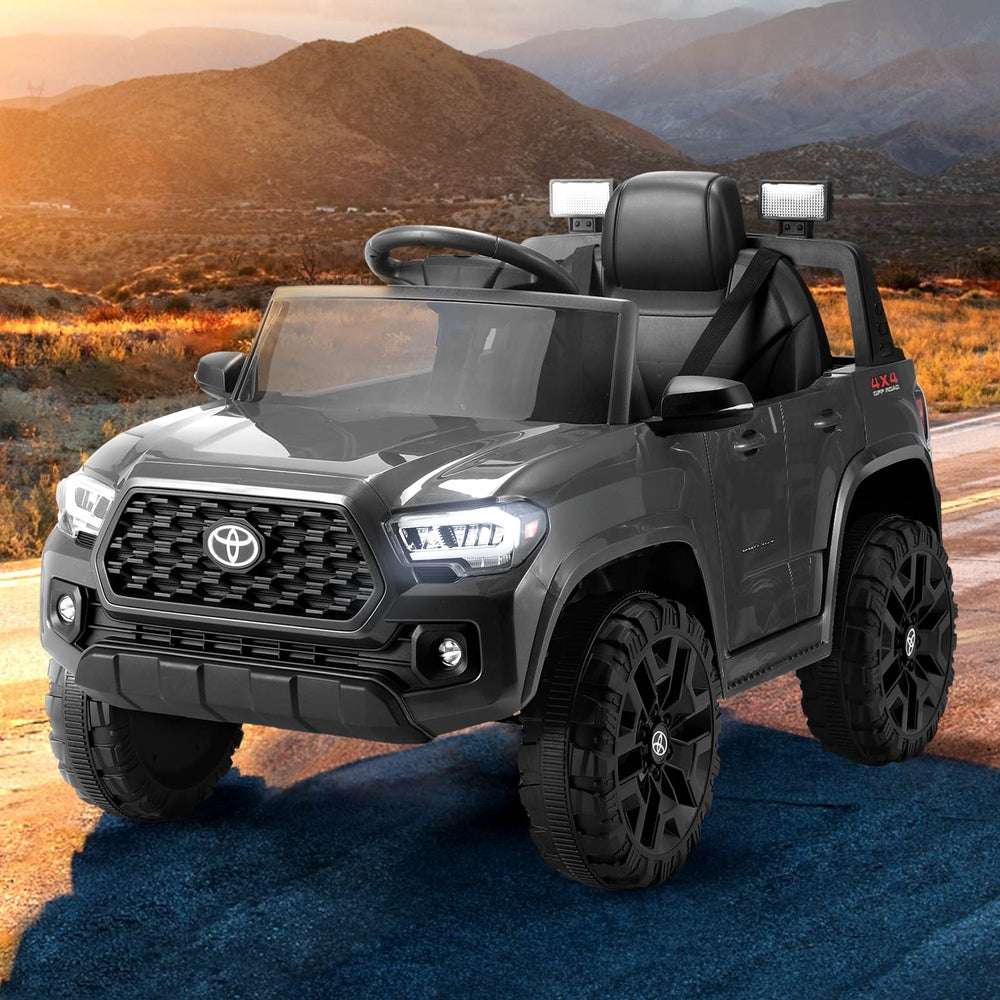 12V Kids Electric Ride-On Car - Toyota Tacoma Off-Road Jeep Toy with Remote Control (Grey) | Perfect for Outdoor Play, Birthday Gifts & Backyard Adventures
