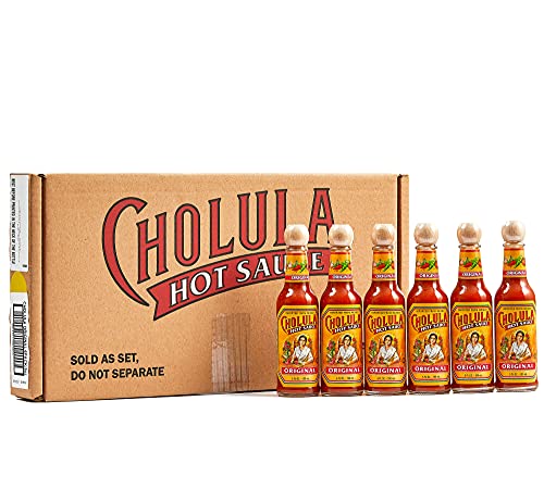 Cholula Original Hot Sauce 5 fl oz Multipack (6 Bottles) | Authentic Mexican Hot Sauce with Peppers & Spices | Gluten Free, Kosher, Vegan, No Sugar Added | Perfect for Tacos, Wings, Bloody Marys & Gifts for Hot Sauce Lovers