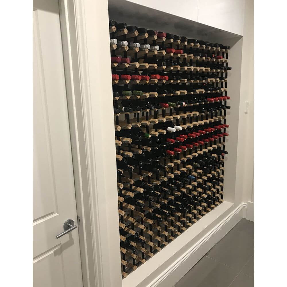 Vino Stack 9 Pocket Mahogany Wine Rack - Space Saving Wine Storage for Kitchen, Bar, or Dining Room Display