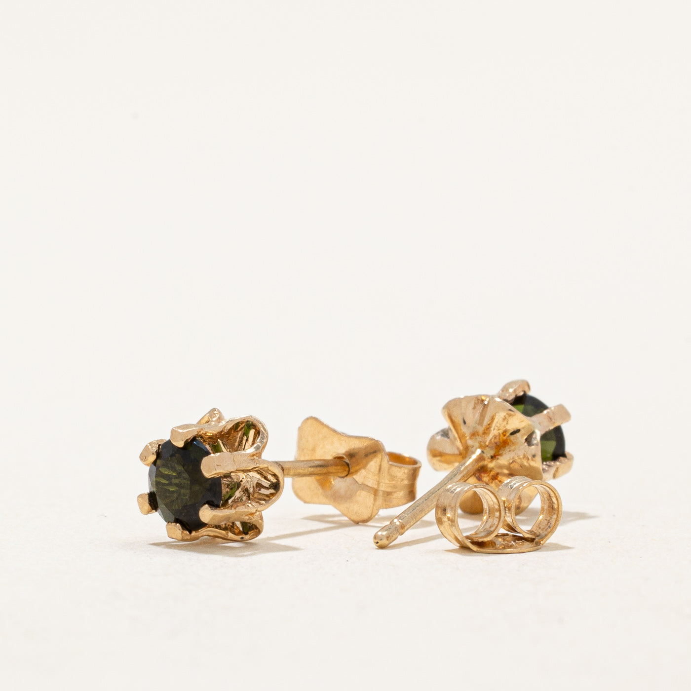 Green Tourmaline Stud Earrings 0.40ctw - Dainty Gemstone Jewelry for Women - Perfect for Everyday Wear, Gift Giving & Special Occasions