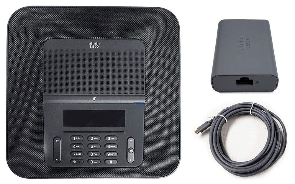 Cisco CP-8832-K9 IP Conference Phone Bundle with PoE Ethernet Injector (CP-8832-POE=) - Black (Renewed) - Ideal for Business Meetings & Office Communications