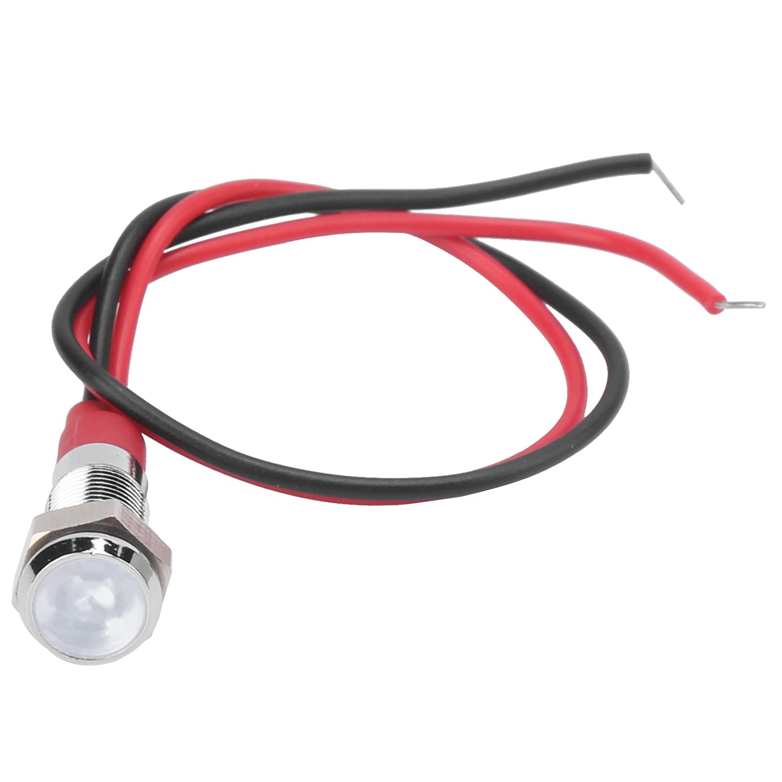 Waterproof LED Indicator Light - 6mm 6V White Flashing Signal Lamp with Wire for Car, Truck, Boat Dashboard (Ideal for Marine, Automotive & Industrial Applications)