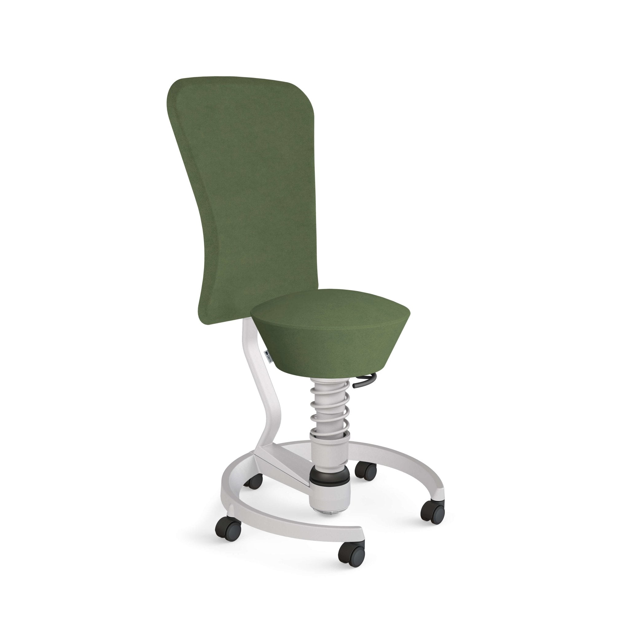 Aeris Swopper Active Sitting Chair with Adjustable Backrest - Ergonomic Office Stool with Castor Wheels in Light Grey Metallic Finish | Perfect for Home Office, Standing Desks & Posture Correction