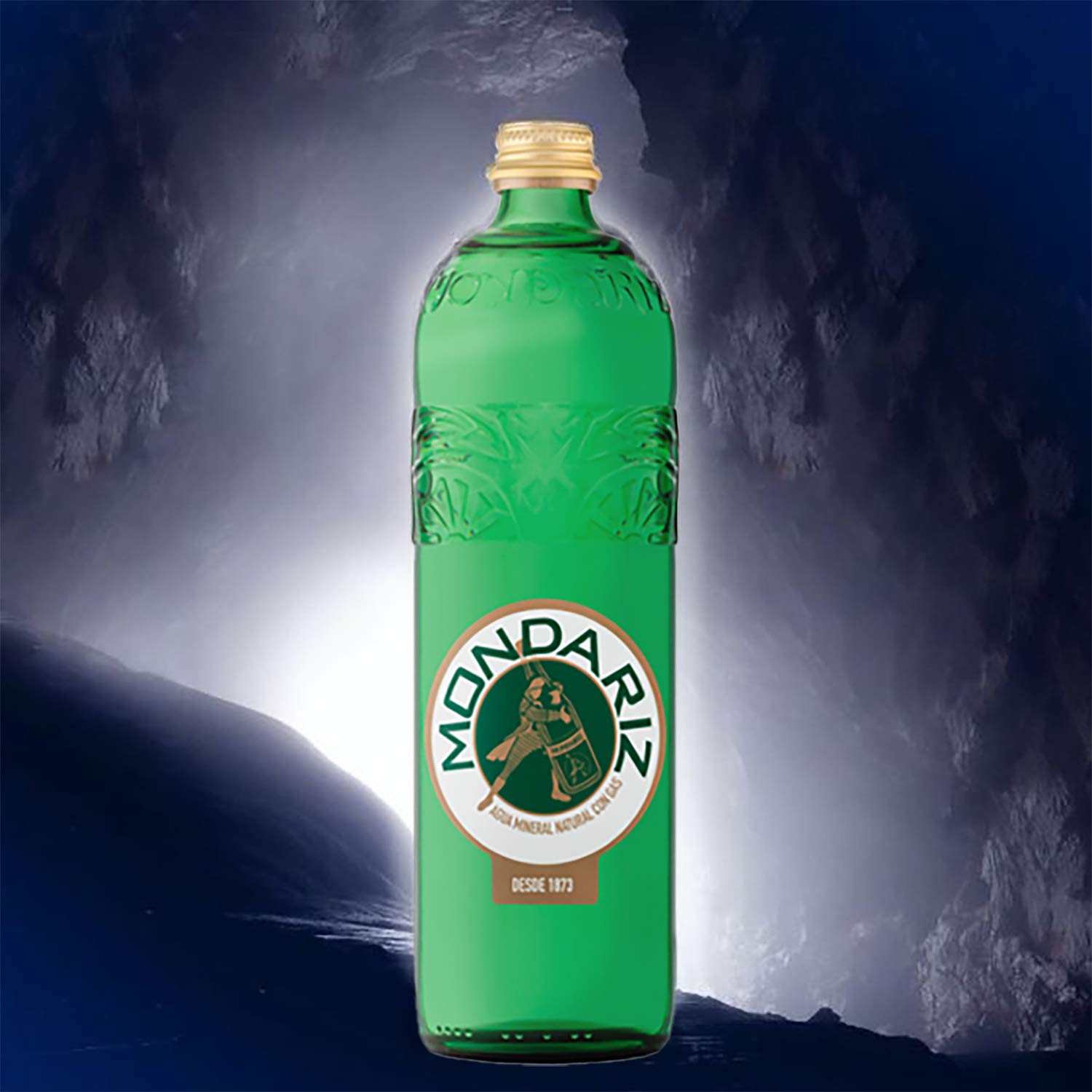 Mondariz Sparkling Natural Mineral Water - 12 Glass Bottles (750mL Each) - Premium Carbonated Spring Water for Parties, Gifts & Fine Dining