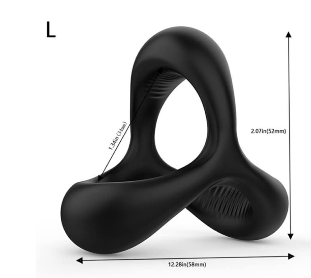 Premium Silicone Dual Lock Cock Ring - European Style Penis Enhancer for Stronger & Longer Erections - Stretchy Male Delay Training Ring with Endurance Exercise Bands (Black) - Perfect for Couples Play & Solo Performance Enhancement