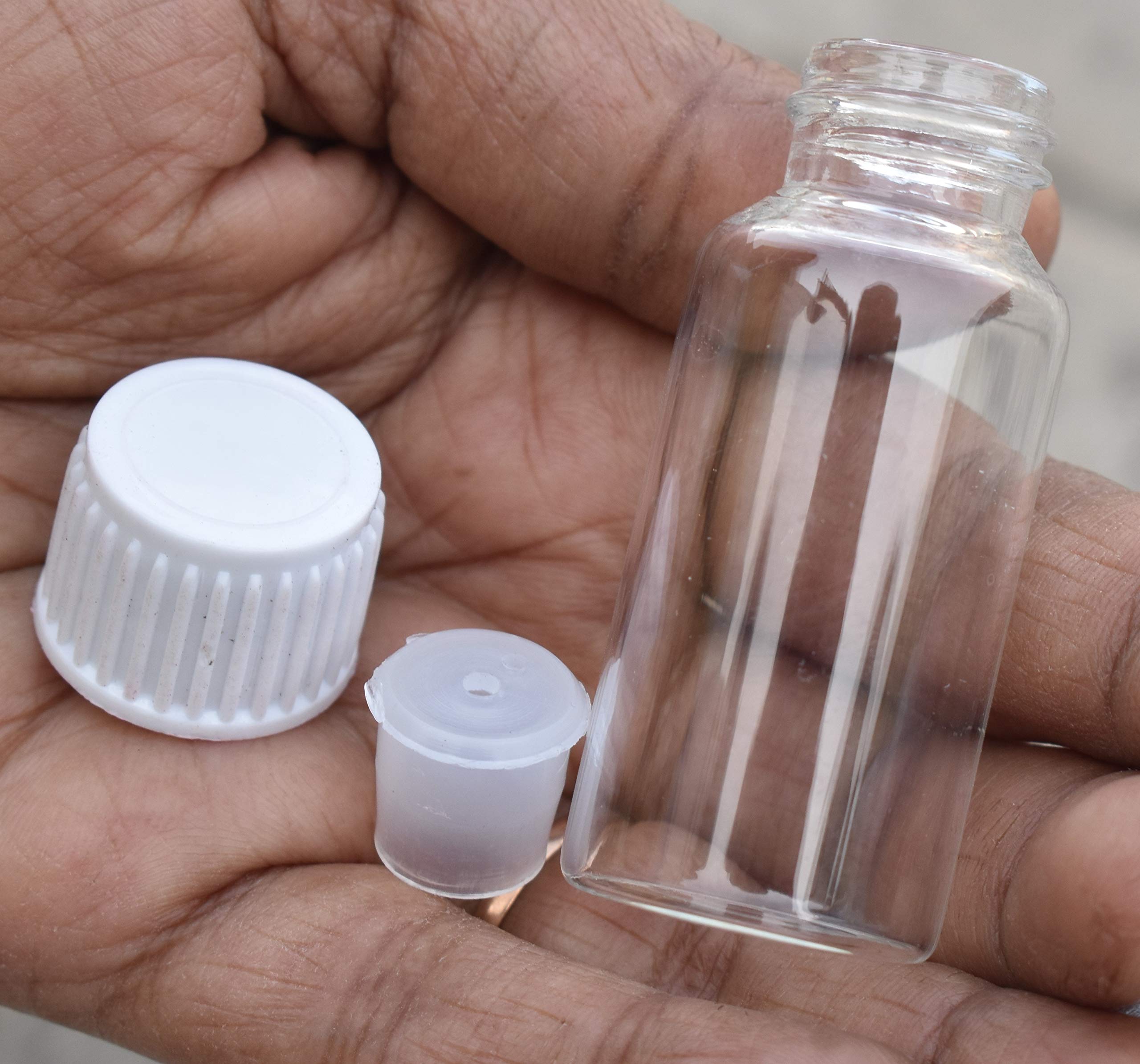 RITEDEAL 15ml Borosilicate Glass Bottles - Clear Transparent Essential Oil Storage Containers (10-Pack) with Screw Caps & Dropper Plugs - Perfect for DIY Essential Oils, Aromatherapy, and Liquid/Powder Storage