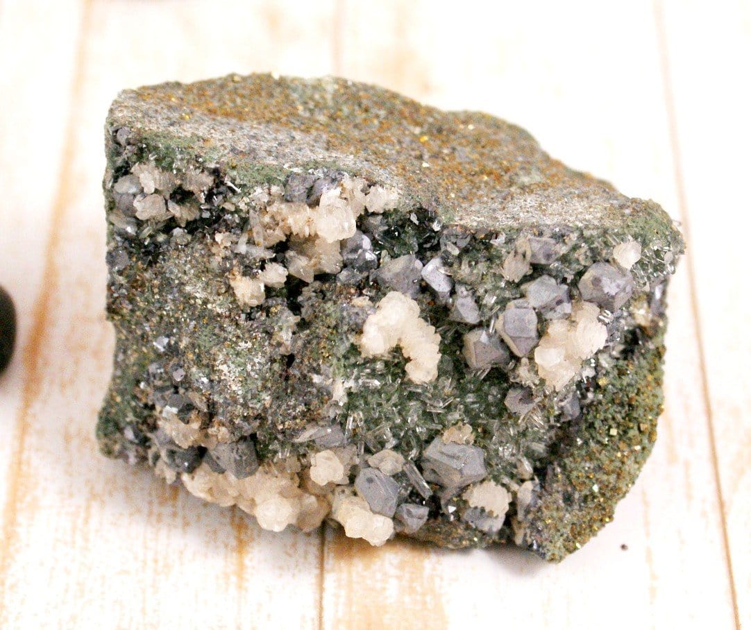 Natural Bulgarian Quartz with Pyrite, Galena & Chlorite - Healing Crystal for Meditation, Energy Work & Home Decor