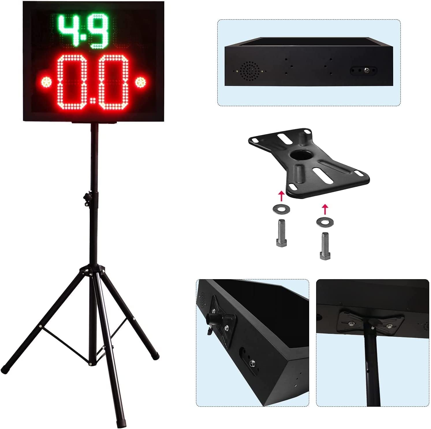 Universal YZ Tripod Basketball Scoreboard & Shot Clock - Portable Score Keeper for Games, Tournaments, and Practice - Perfect for Gym, Court, and Outdoor Play