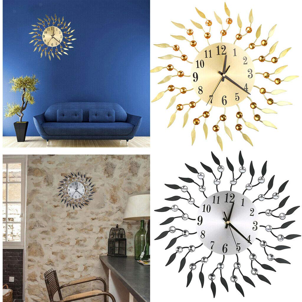 Unique Large Decorative Wall Clock with Branch Design - Silent Non-Ticking, Black Wall Art Clock for Living Room, Bedroom & Office Decor