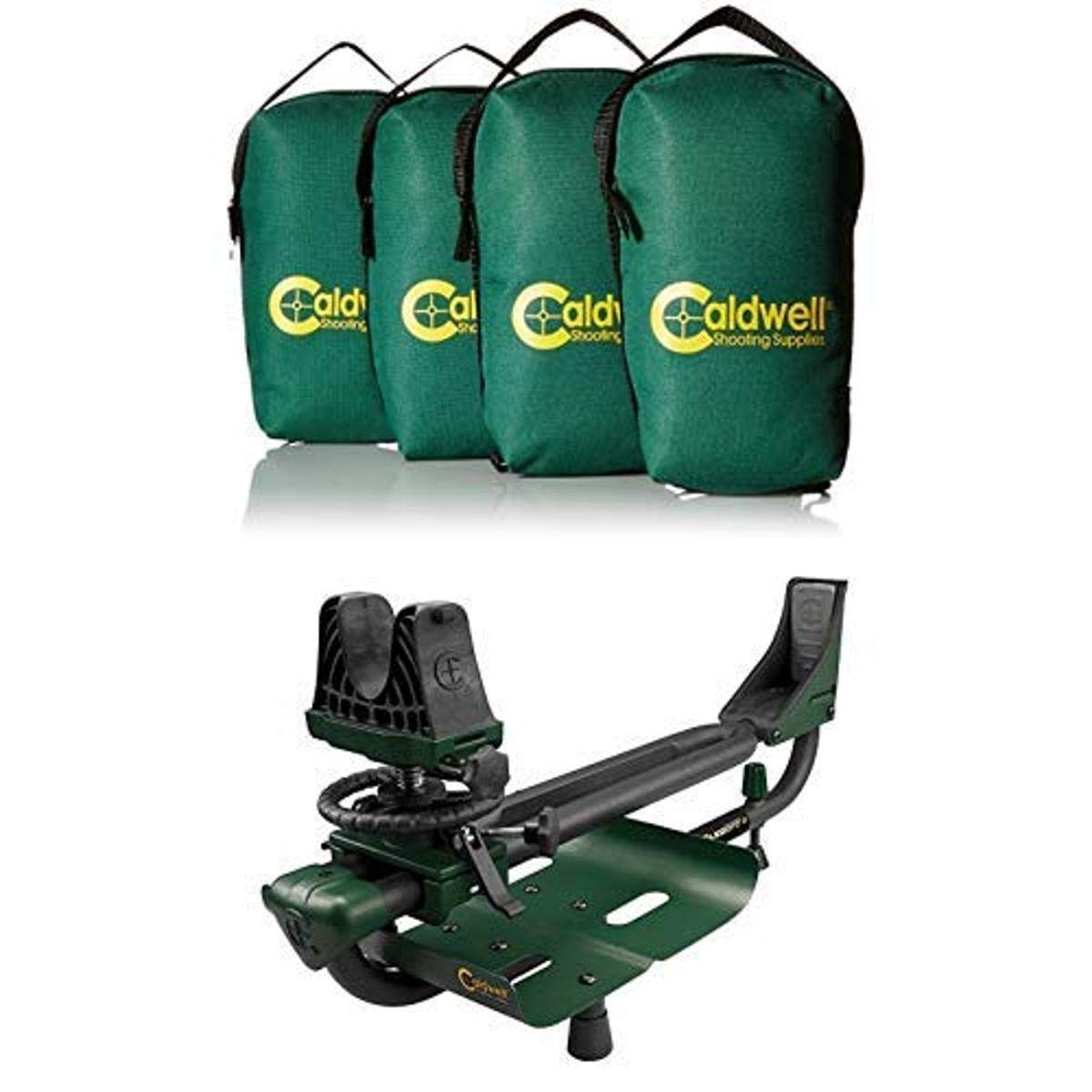 **Caldwell 533117 Lead Shot Weight Bag - 4 Pack, Green | Lead Sled DFT 2 Adjustable Ambidextrous Recoil Reducing Rifle Shooting Rest | Perfect for Outdoor Range & Hunting Practice**