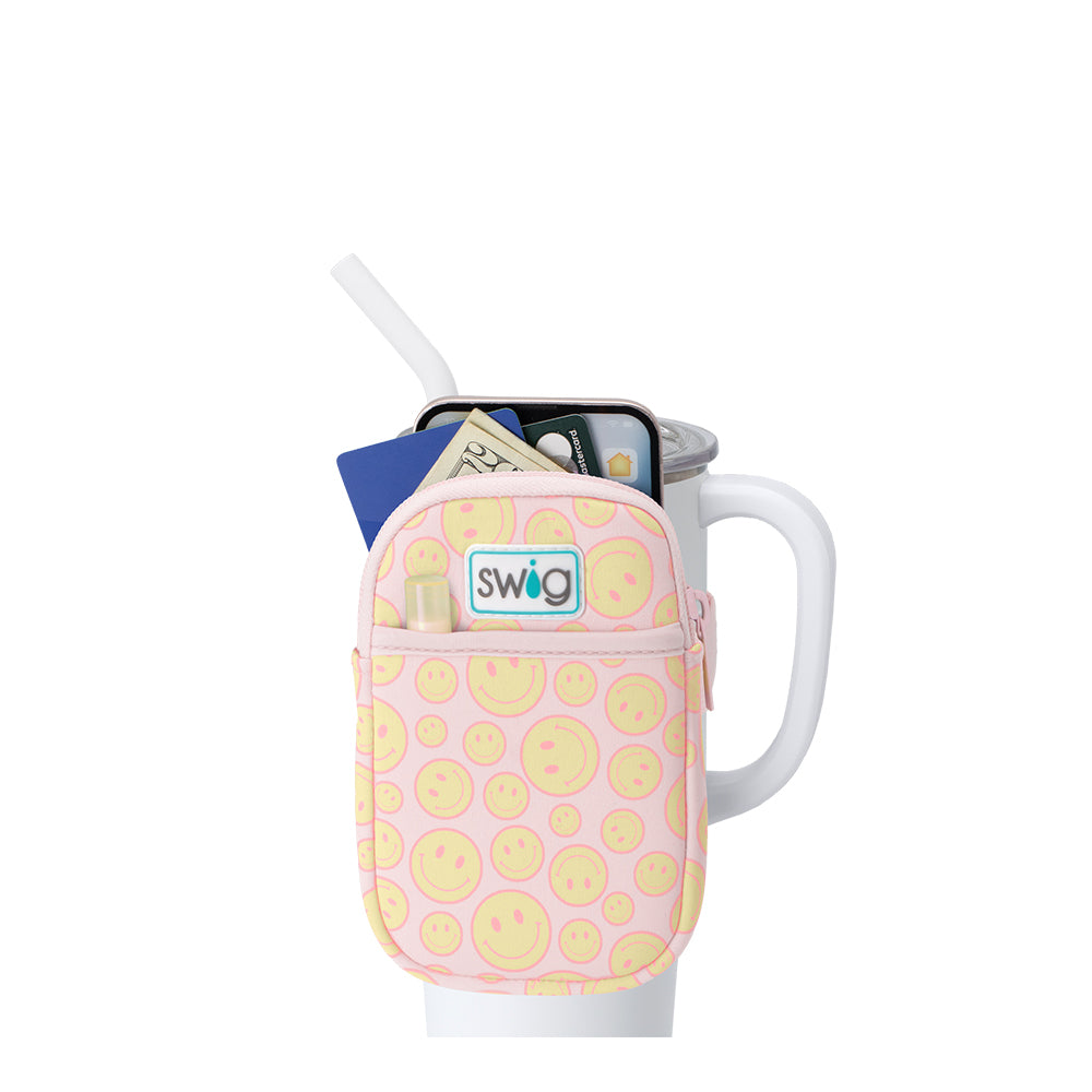 Oh Happy Day Mega Mug Pouch - Large Insulated Coffee Cup Holder for Travel, Office & Home - Perfect Gift for Teachers & Coffee Lovers