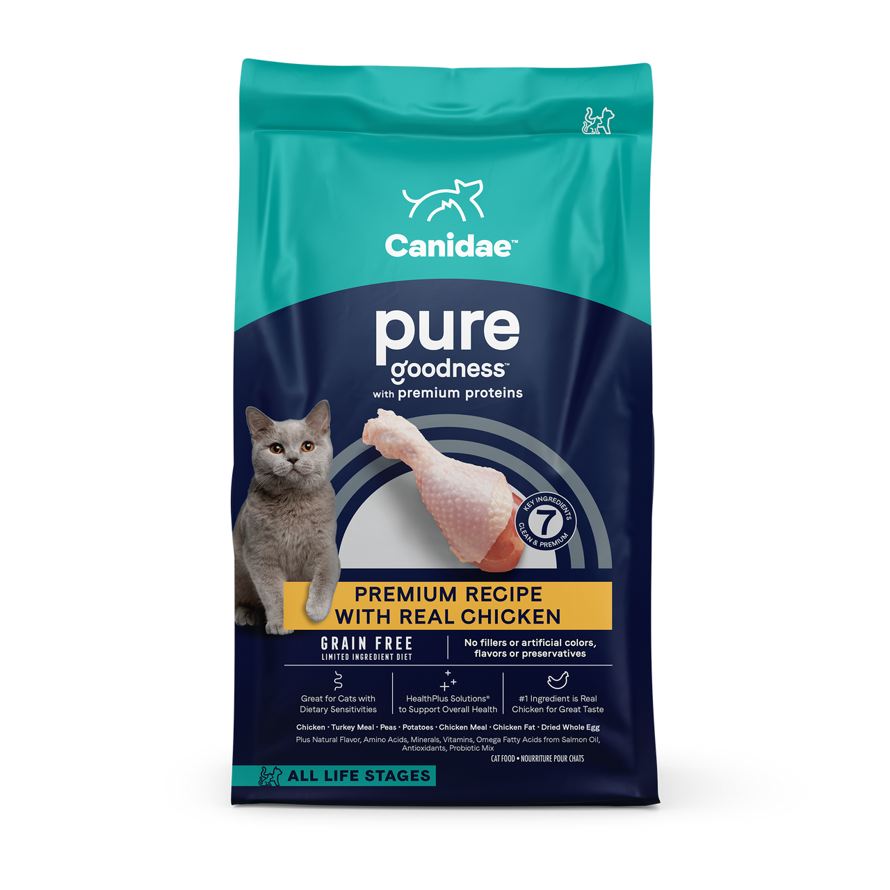 Premium Grain-Free Dry Cat Food with Real Chicken - High Protein, Natural Ingredients for Adult & Kitten Cats - Ideal for Indoor & Outdoor Felines
