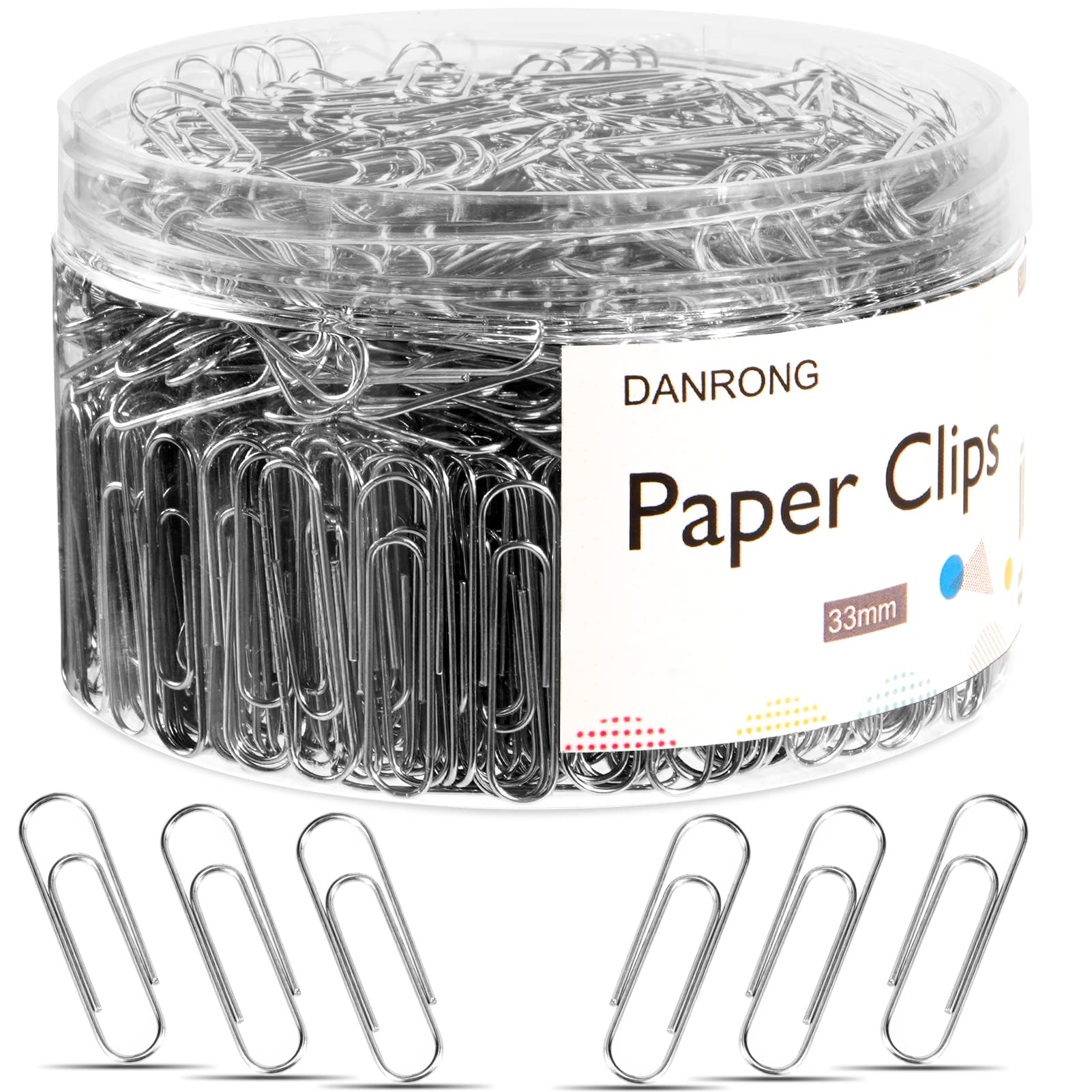 750 Pack Silver Medium Paper Clips 1.3 Inch (33mm) - Bulk Office & School Supplies for Organizing Documents, DIY Crafts, and Daily Use - Durable & Rust-Resistant Paperclips for Filing, Scrapbooking, and Home Office Organization