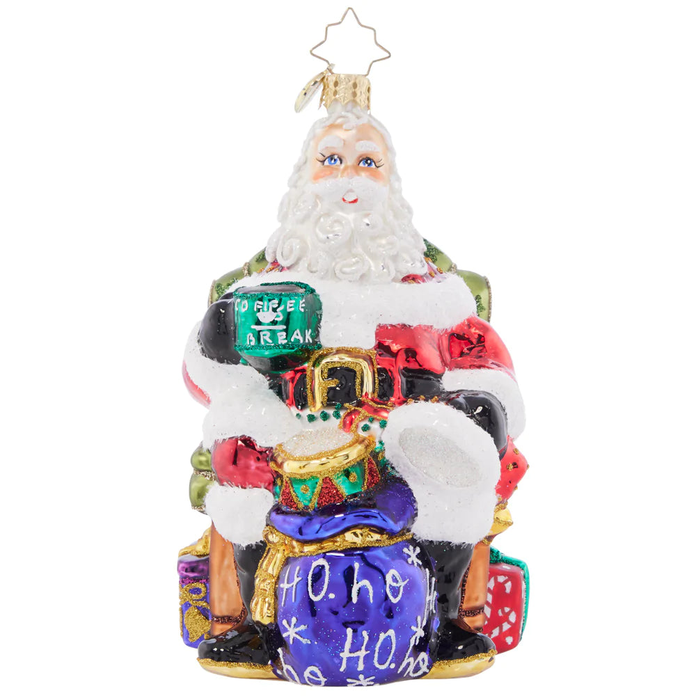 Break Time Santa - Fun Christmas Decoration for Home, Office & Holiday Parties | Festive Santa Claus Figurine for Shelf, Desk & Gift Giving