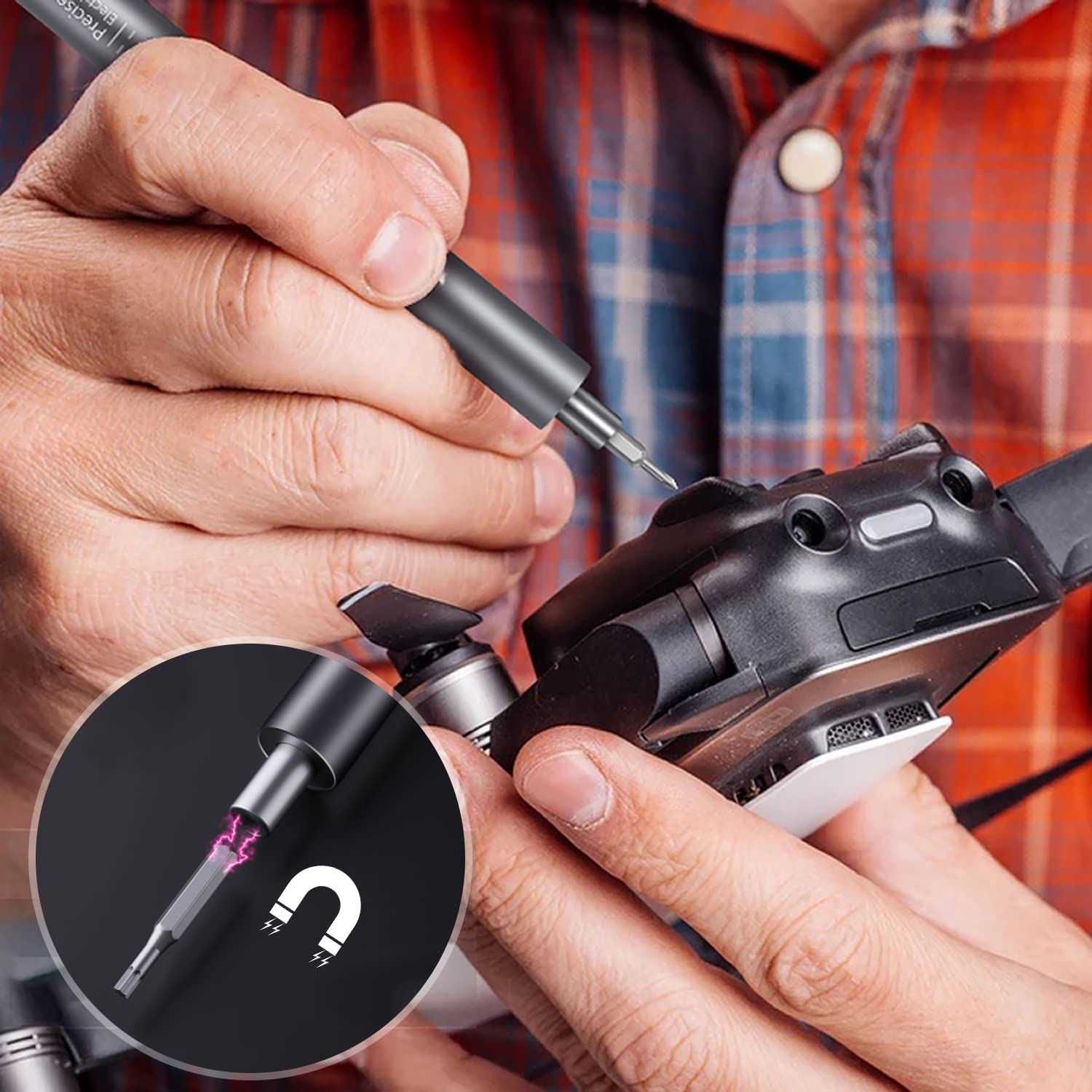 UF-TOOLS Mini Electric Screwdriver Set - 120 in 1 Cordless Power Screwdriver with 100 Precision Bits, LED Light & 20-bit Tool Kit | Portable Hand Tool for Phone Repair, Watch Maintenance, Camera Fixing, Laptop Servicing & DIY Home Projects