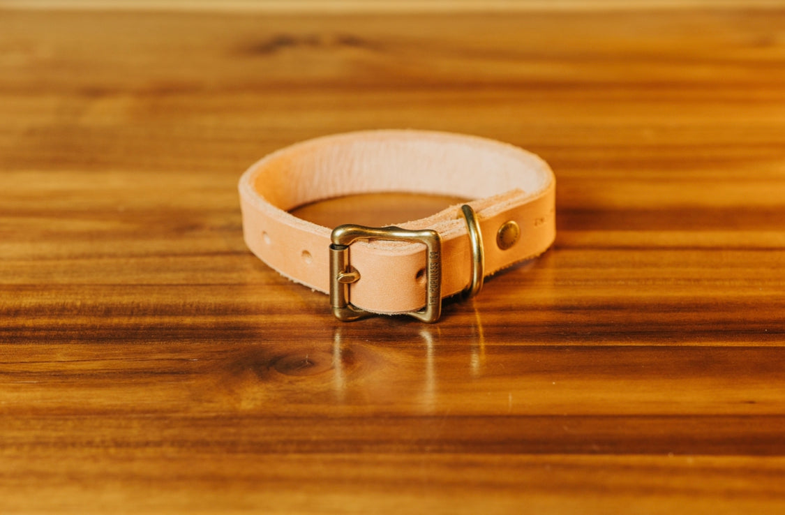 Premium Natural Leather Dog Collar for Small & Medium Dogs - Adjustable & Durable Pet Collar for Walking, Training & Outdoor Adventures