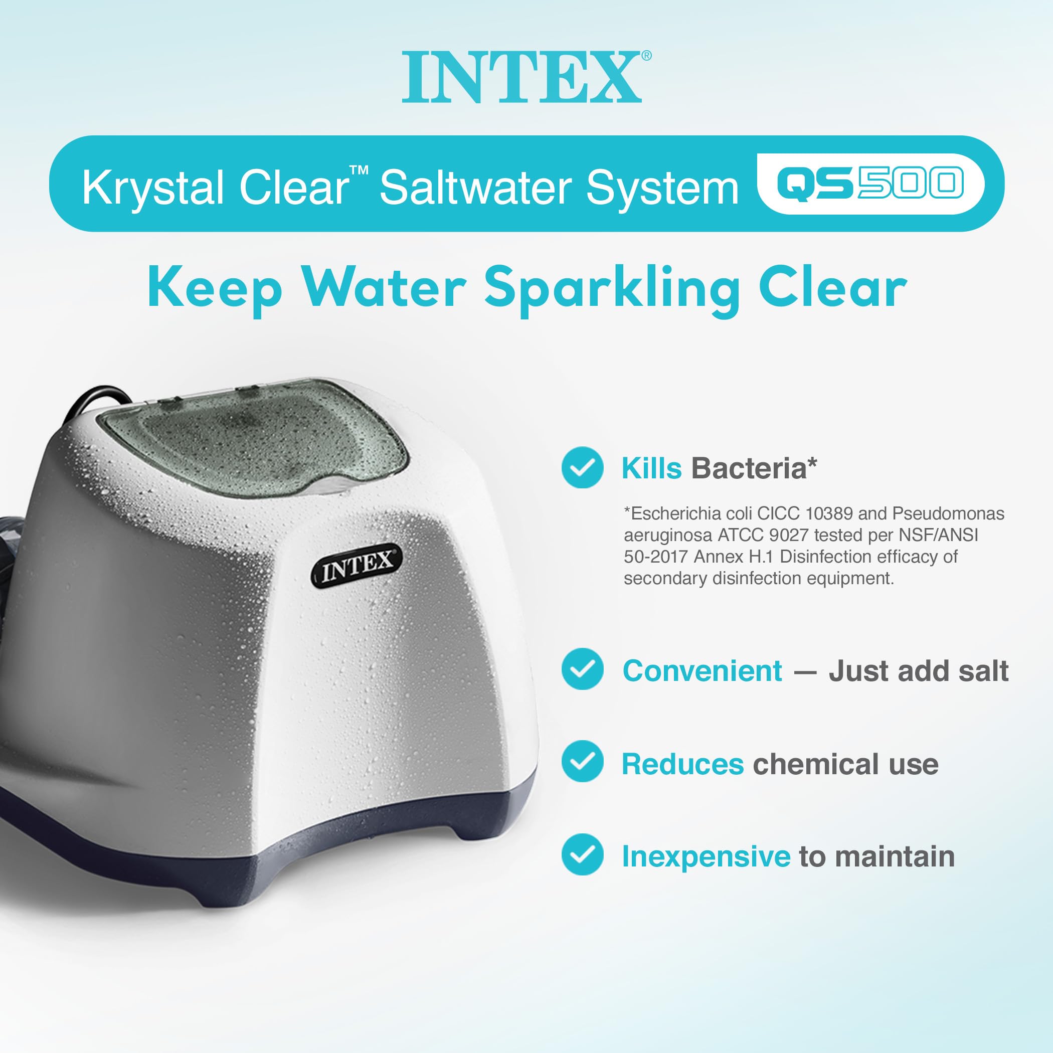 **Intex Krystal Clear Saltwater System for 7000 Gallon Above Ground Pool – Deluxe 800 GPH Wall-Mounted Automatic Skimmer – Easy Pool Maintenance for Clean & Clear Water**    *(Use Case: Perfect for keeping your above-ground swimming pool water clean and clear with minimal effort, ideal for backyard pools, family gatherings, and summer relaxation.)*