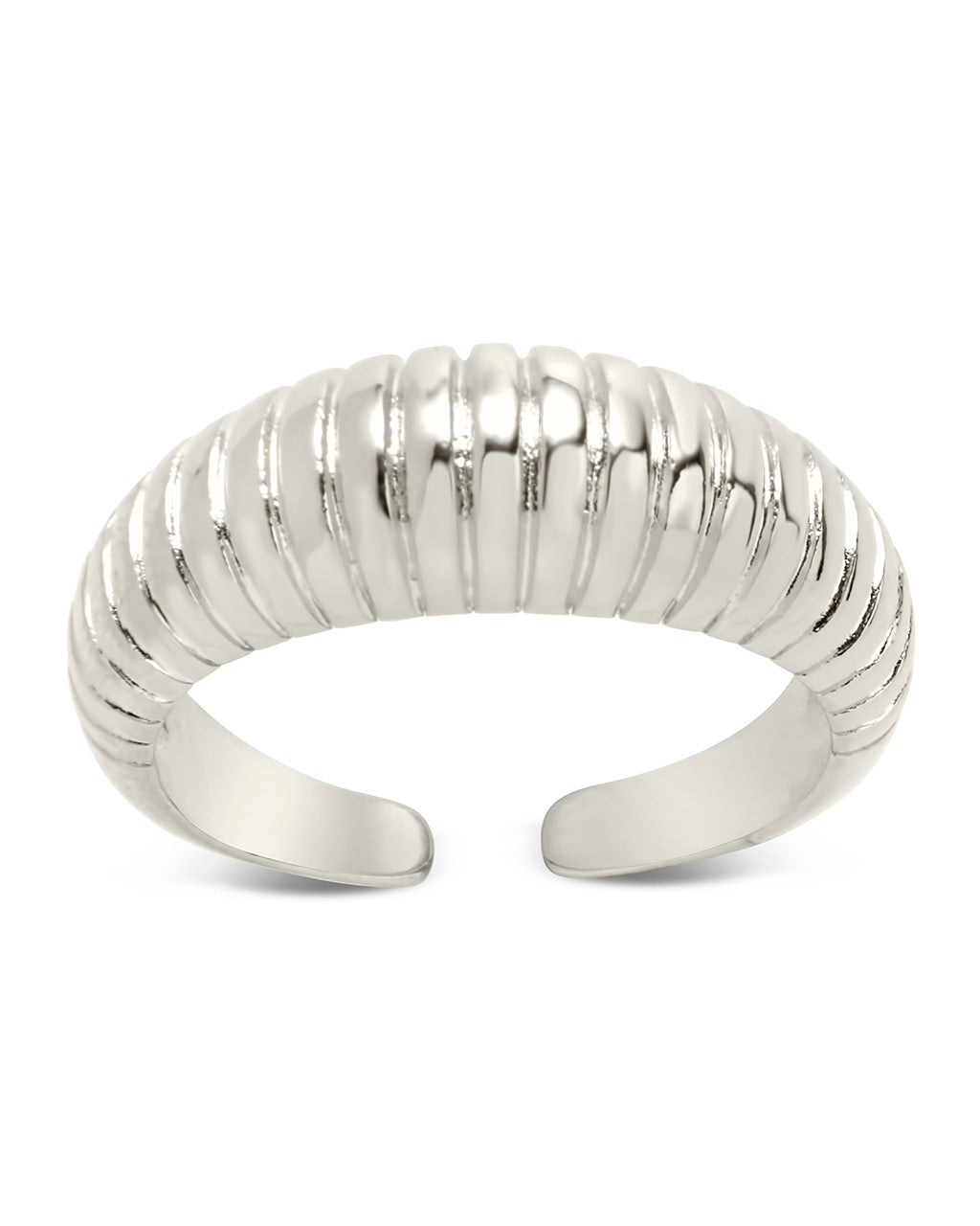 Elegant Ribbed Open Bombe Ring - Stackable Gold & Silver Statement Jewelry for Women - Perfect for Parties, Weddings & Everyday Wear