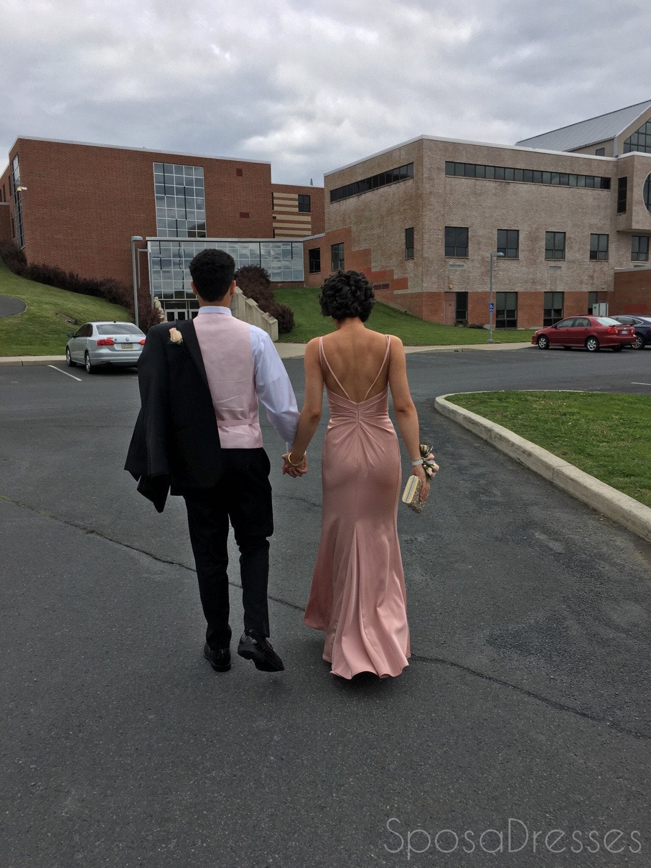 Elegant Backless Blush Pink Evening Dress with Side Slit - Long Sexy Prom Gown for Parties & Formal Events | Perfect for Prom Night, Homecoming & Special Occasions