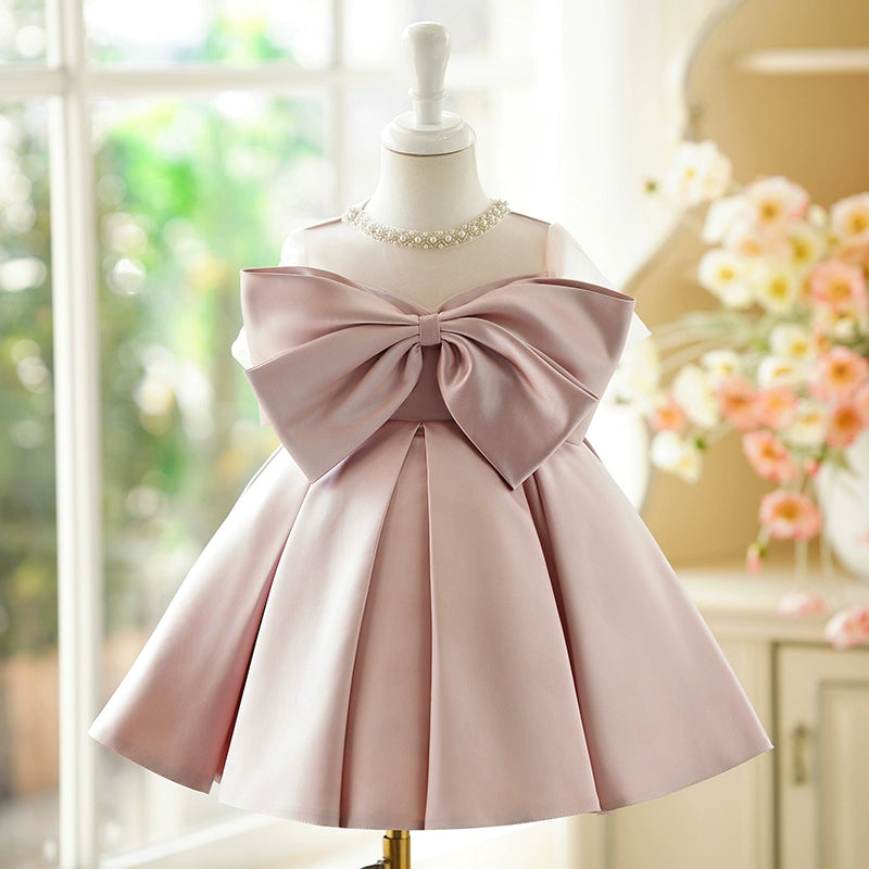 Adorable Baby Girl Big Bow Dress - Toddler Birthday Party Princess Gown for Special Occasions & Photo Shoots