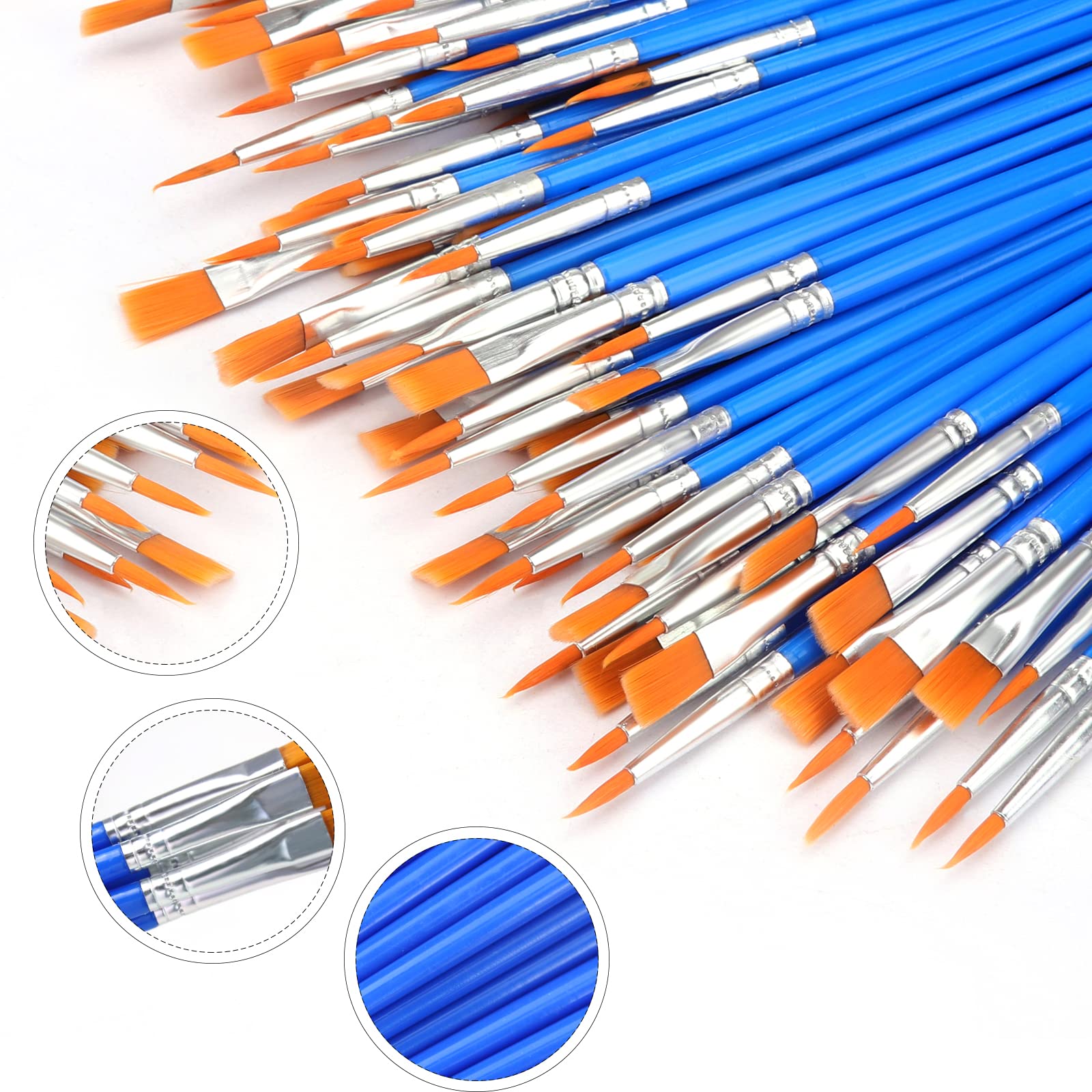 AROIC 110-Piece Professional Paint Brush Set for Acrylic, Oil & Watercolor - Nylon Hair Artist Painting Kit for Canvas, Wall Art & DIY Projects