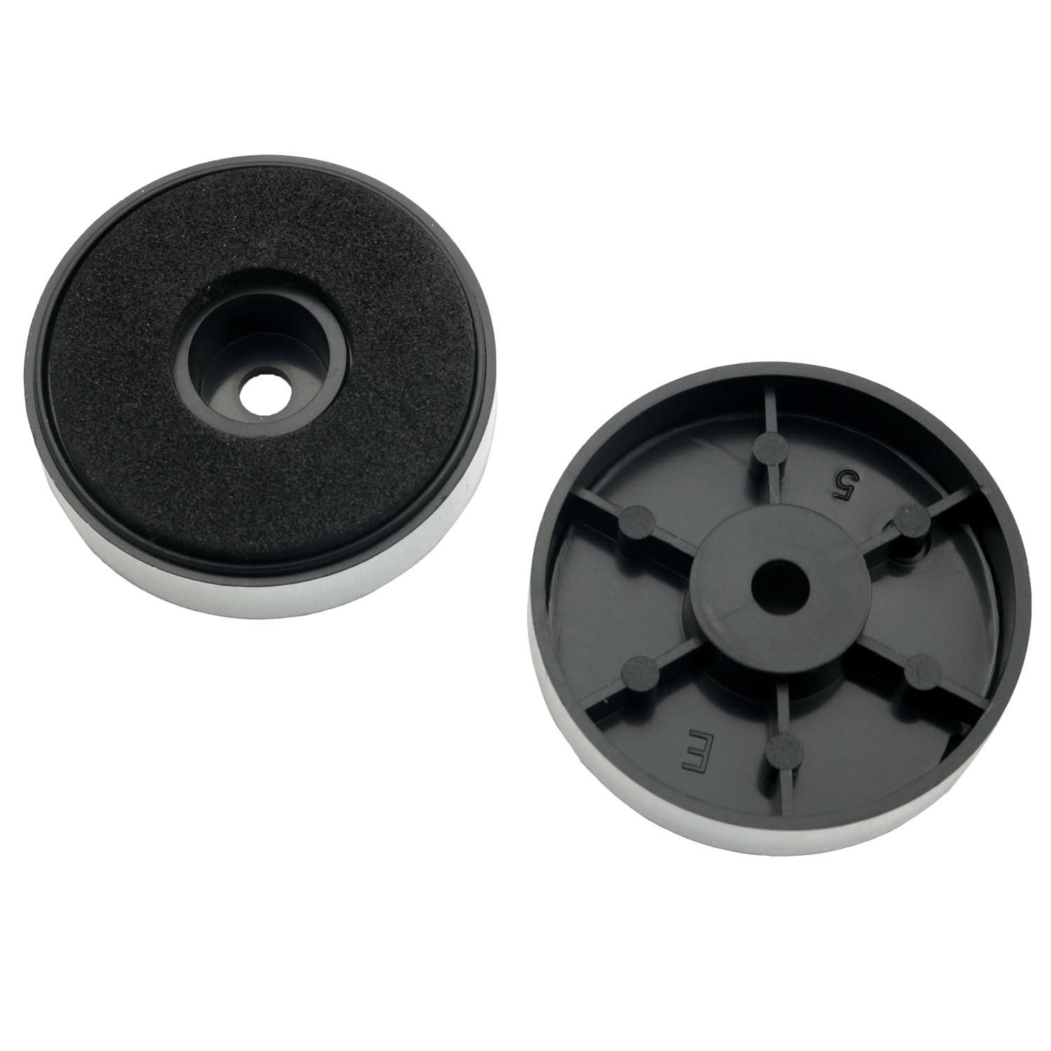 4PCS Silver Audio Anti-Slip Circular Feet - 1.57x0.39 Inch Shock Absorbing Pads for DVD Speakers, Amplifiers, Home Theatre Systems, and Sound System Repairs - Perfect for Enhanced Audio Stability and Vibration Reduction