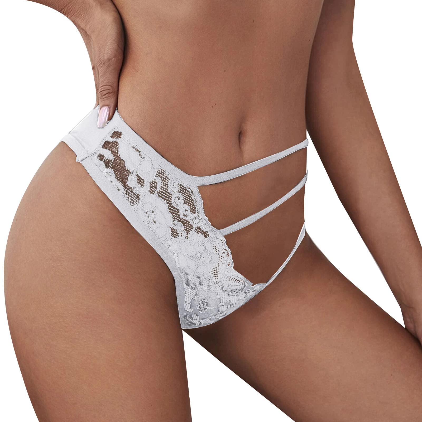 Sexy Floral Lace Mesh Panties for Women - Low Rise Hollow Out Transparent Plus Size Cotton Seamless Underwear | Perfect for Date Night, Lingerie Gift & Special Occasions