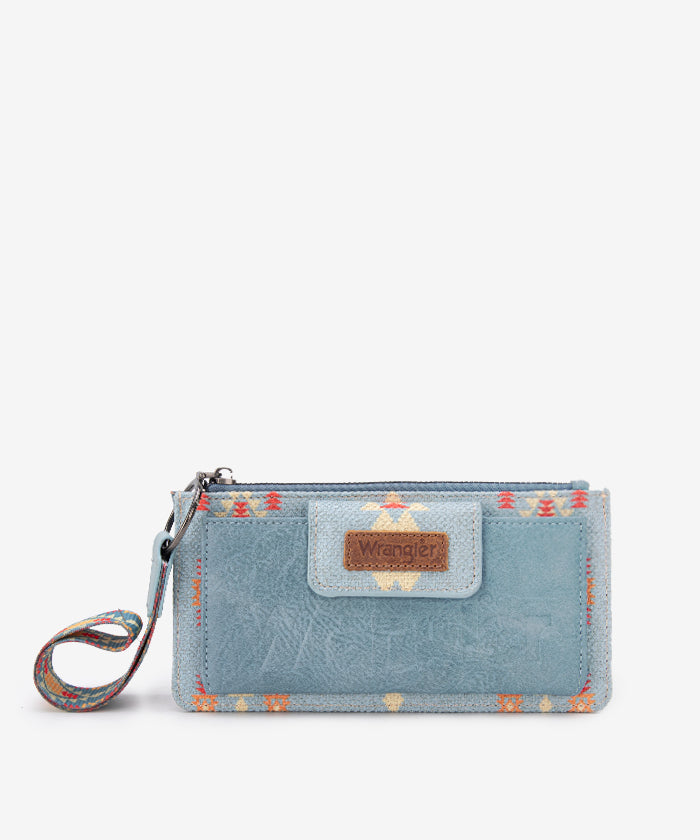 Wrangler Aztec Print Wristlet Clutch Wallet for Women - Stylish Crossbody Bag for Travel, Shopping & Everyday Use