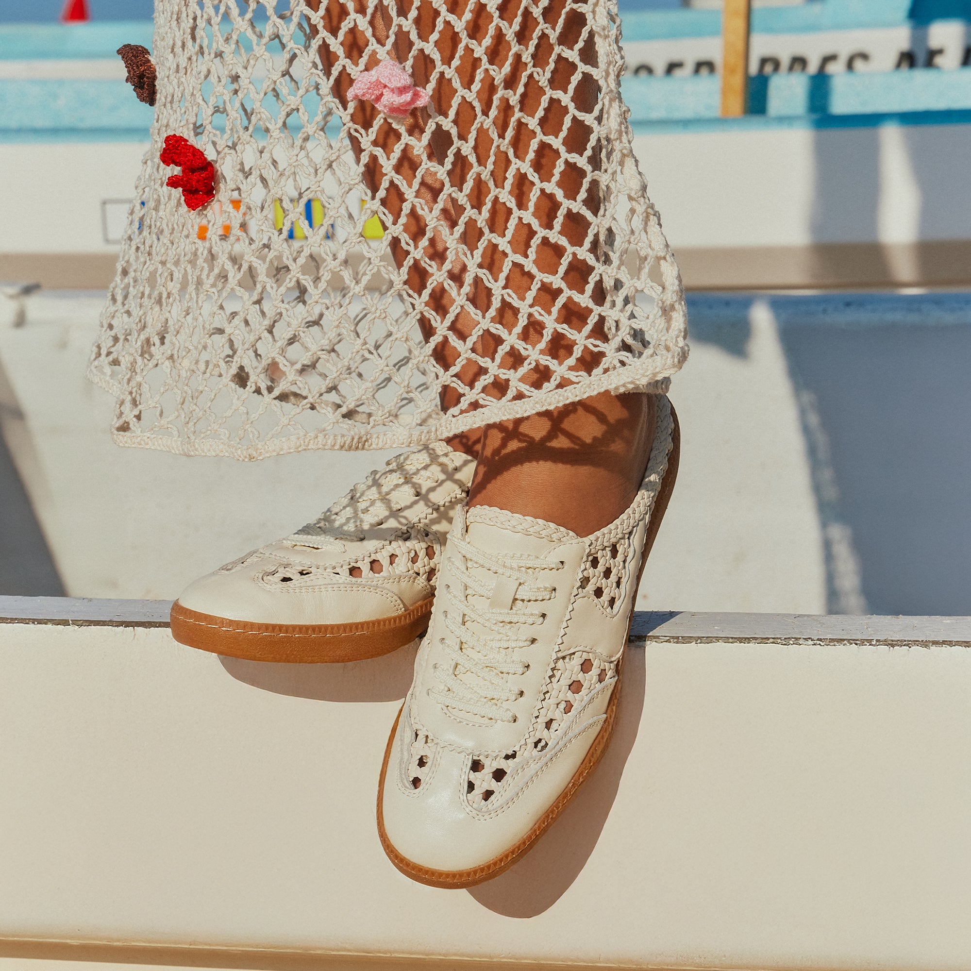 Notice Slide Woven Sneakers - Off-White Woven Stella | Comfortable & Stylish Slip-On Shoes for Casual Wear, Beach, and Summer Outfits