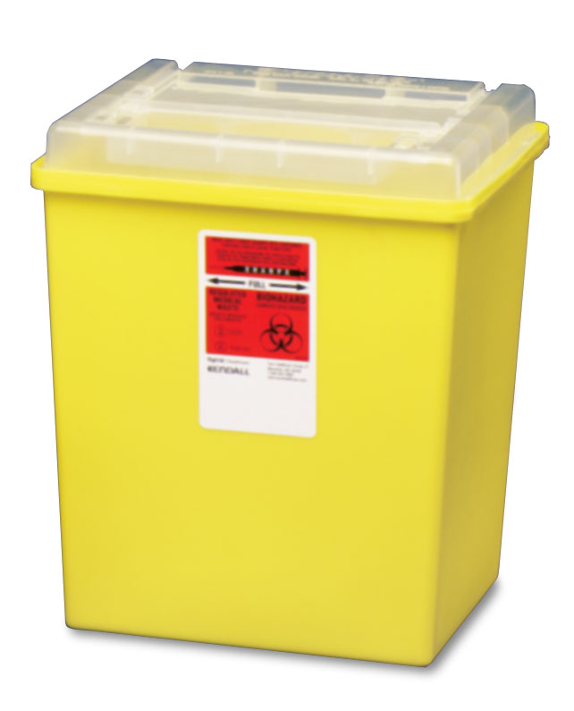 Sharps & Biohazard Waste Container - 7.56L General Purpose Medical Waste Disposal Bin for Hospitals, Clinics & Home Healthcare Use