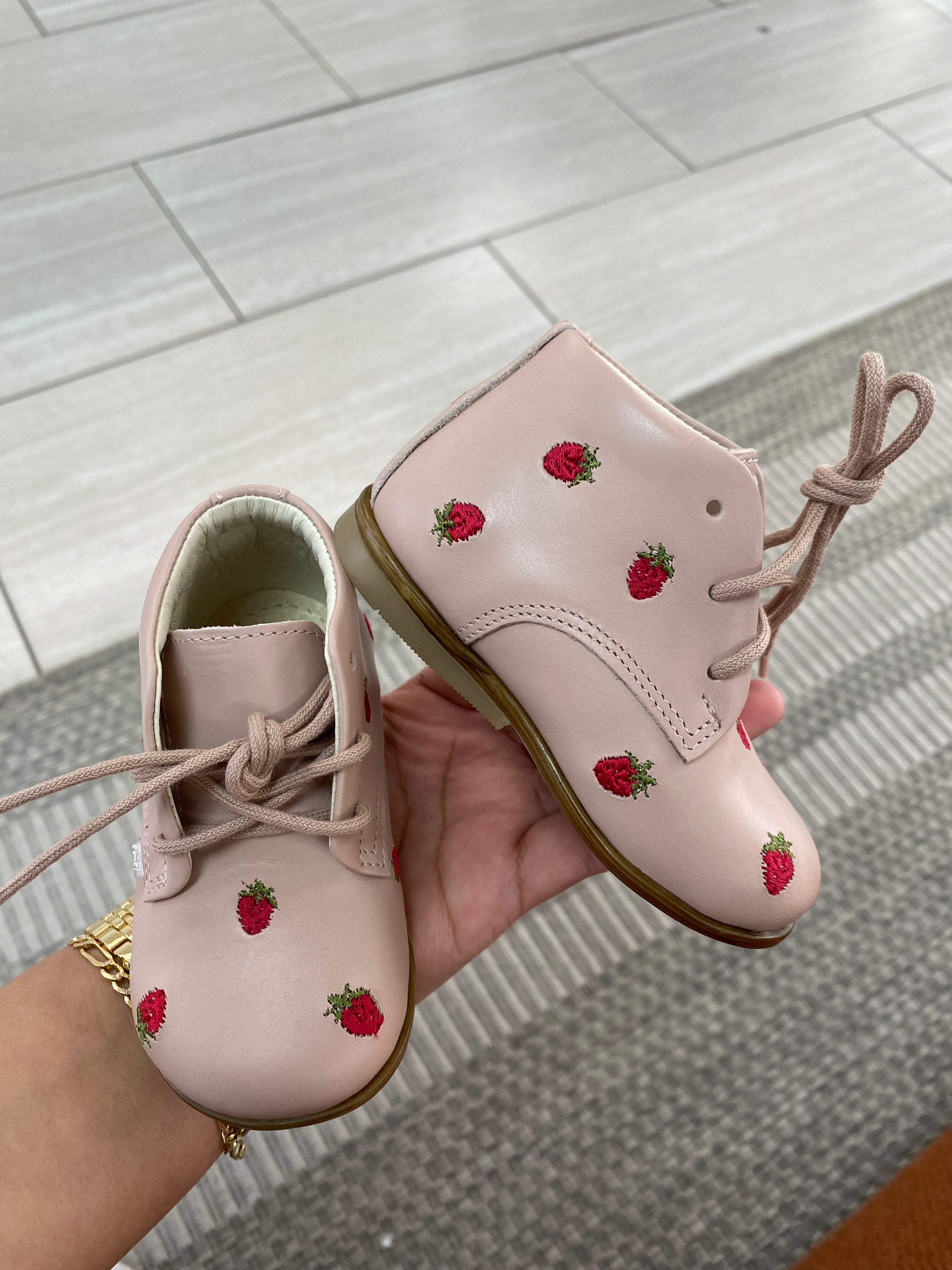 Emel Strawberry Baby Shoes - Soft & Comfortable First Walkers for Infants & Toddlers - Perfect for Special Occasions, Photo Shoots & Everyday Wear