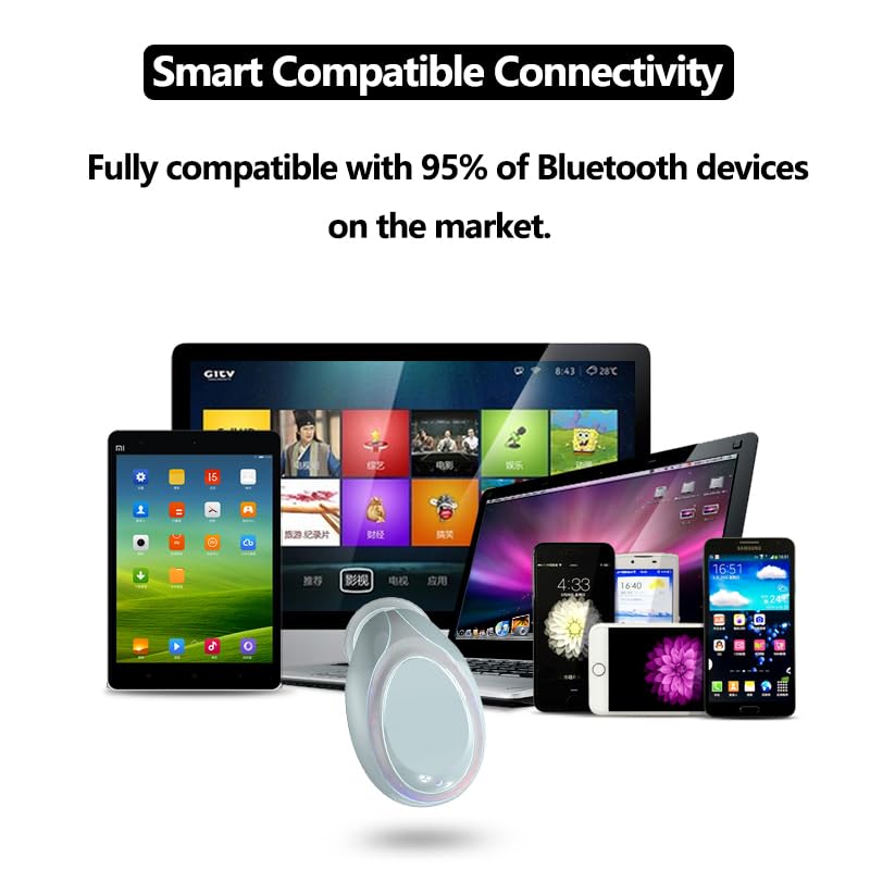 AIYIBEN Bluetooth Earpiece for Driving - 6 Hours Playtime, Hands-Free Wireless Headphones with Microphone for Smartphones, Business Calls & Audiobooks (Blue) - Perfect for Commuting, Work Calls & Sports Activities
