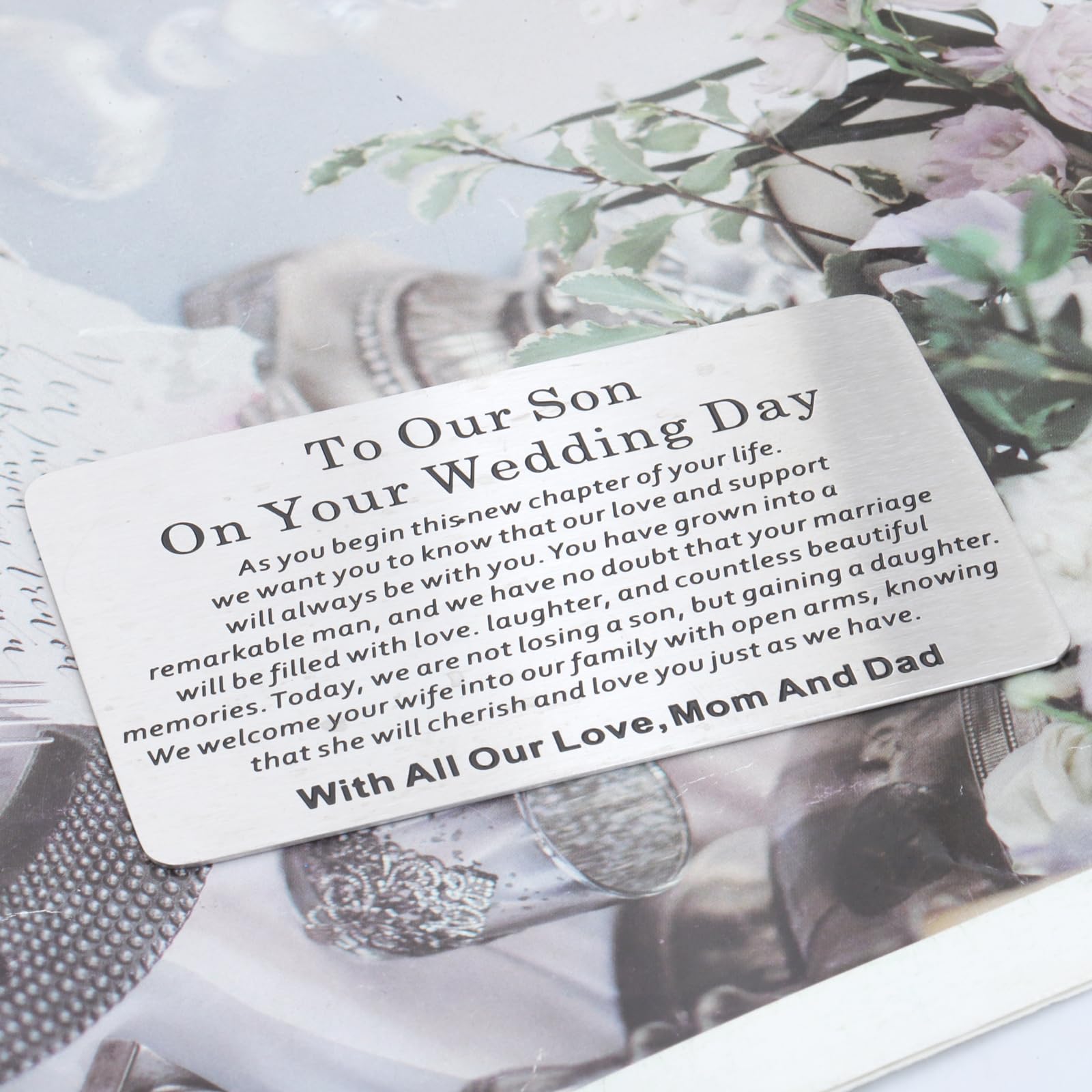Son Wedding Gift Wallet Card - Groom Gift from Parents for Wedding Day - Perfect for Ceremonies & Speeches