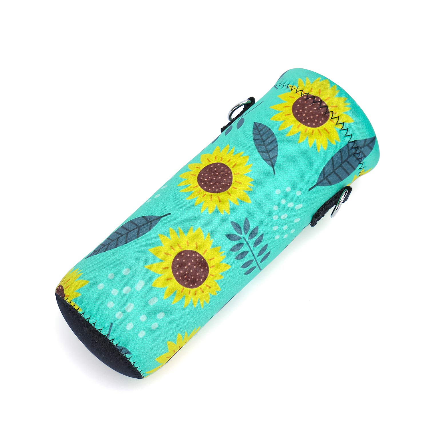 Amary 500ML Insulated Neoprene Water Bottle Holder with Adjustable Shoulder Strap - Leakproof Thermal Bottle Cover for Stainless Steel, Glass & Plastic Bottles (16.9oz) - Perfect for Hiking, Gym, Travel & Outdoor Activities (Sunflower Yellow)