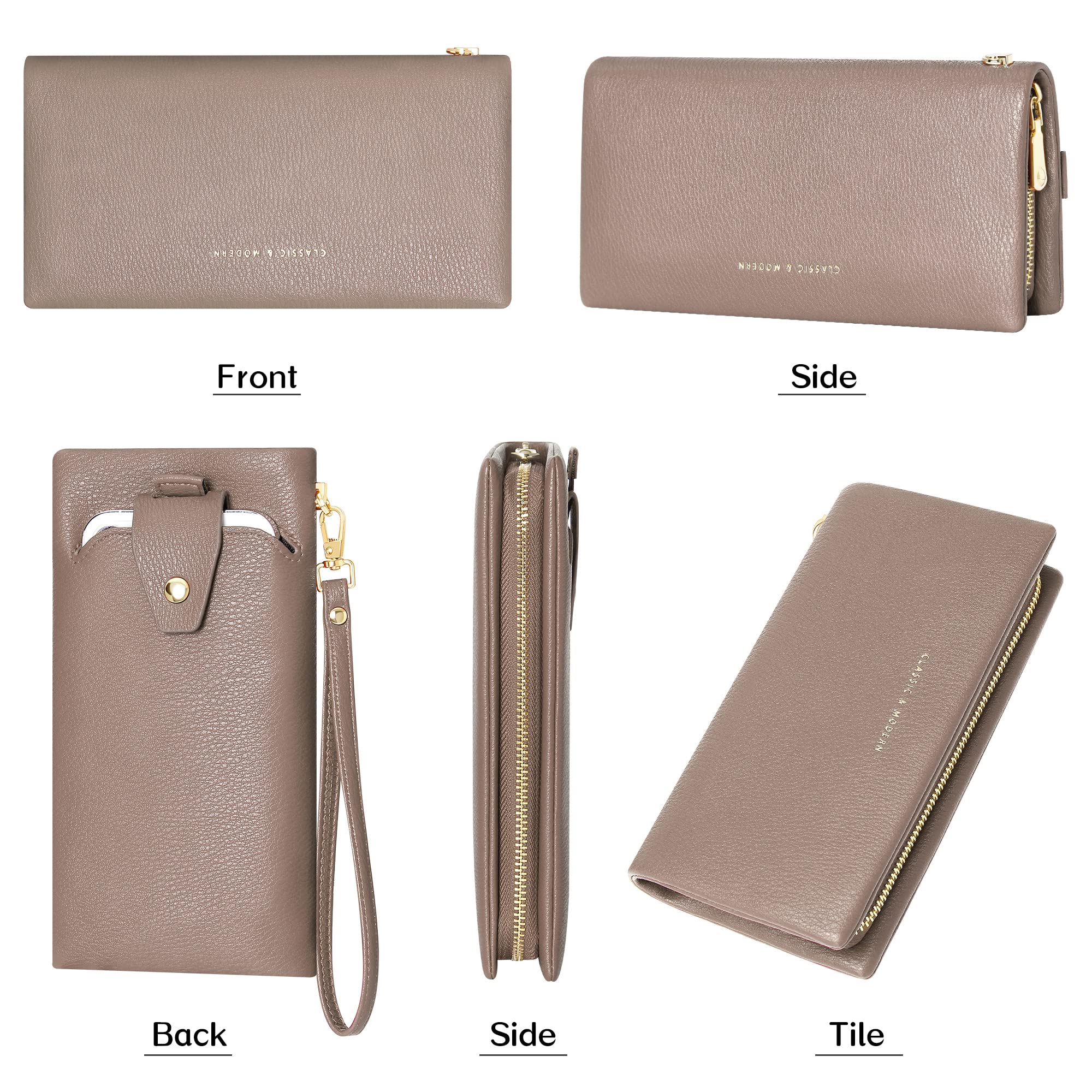 Women's RFID Blocking Large Capacity Zip Around Wallet - PU Leather Credit Card Holder & Travel Purse with Wristlet Strap | Perfect for Everyday Use, Shopping, and Secure Travel