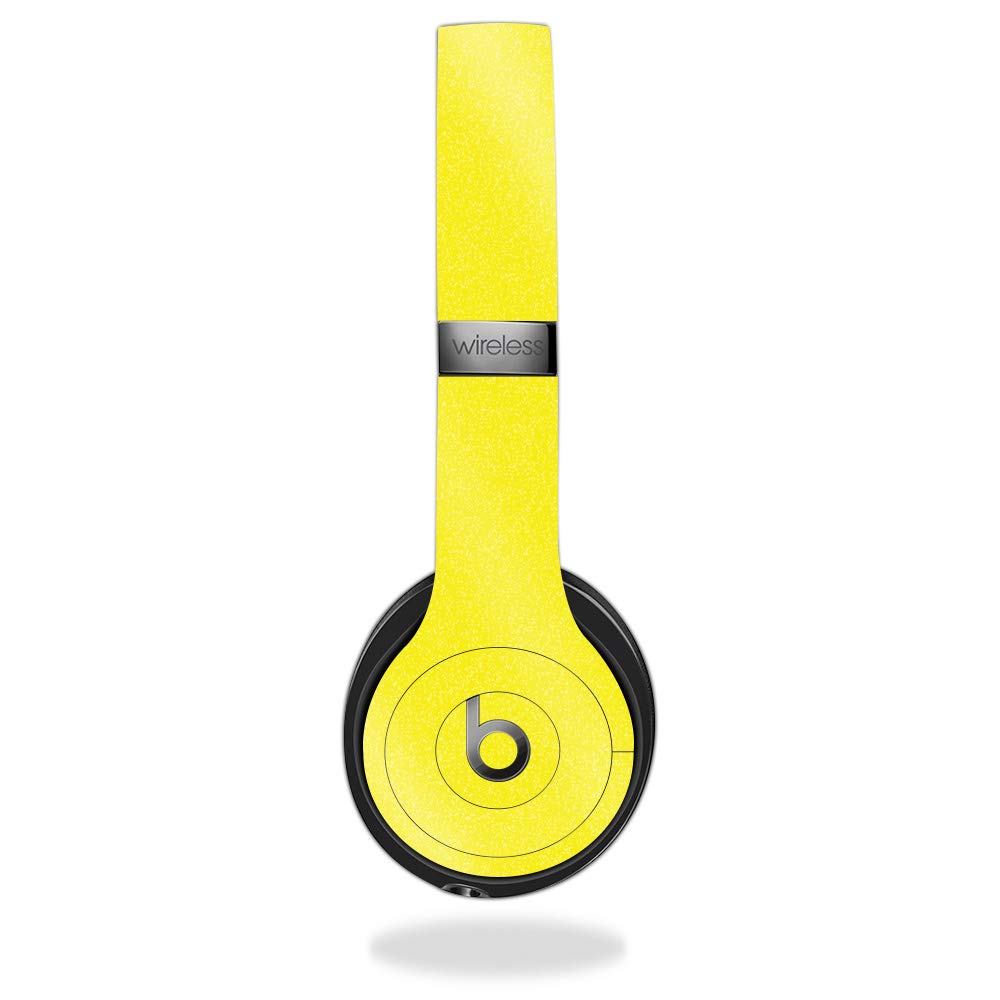 MightySkins Glossy Glitter Skin for Beats Solo 3 Wireless Headphones - Yellow | Protective & Durable High-Gloss Glitter Cover | Easy to Apply & Remove | Made in USA | Perfect for Gym, Travel & Daily Use