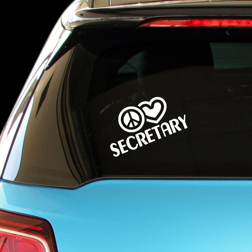 Peace Love Secretary Car Laptop Vinyl Wall Decal Sticker - Perfect for Office, Home, Dorm Decor & Personalizing Your Workspace