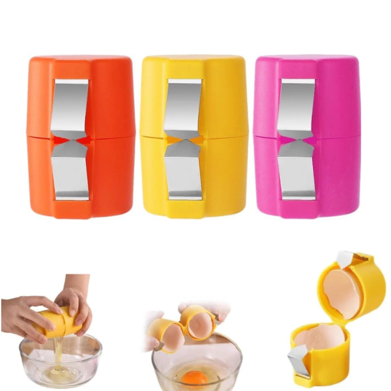 Premium Egg Topper & Shell Opener - 3-Piece Hard Boiled Egg Peeler Set with Crush Tool - Kitchen Gadget for Perfectly Sliced Eggs - Ideal for Salads, Deviled Eggs & Breakfast Meal Prep