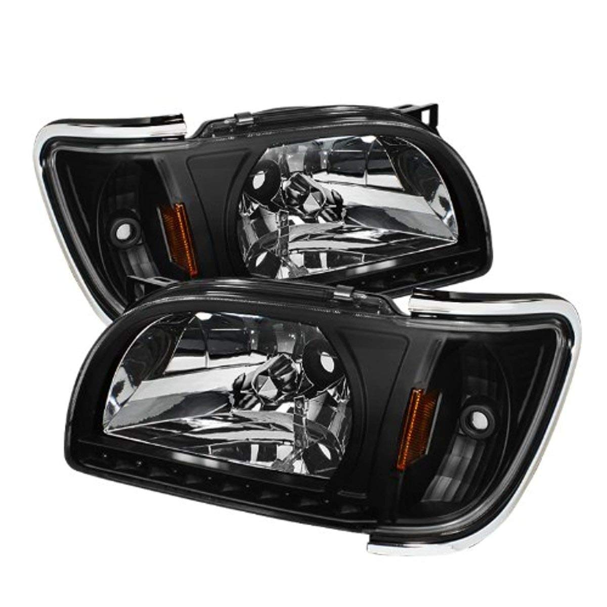 Spyder Auto HD-ON-TT01-1PC LED Crystal Headlights - Black - High Performance Aftermarket Headlights for Cars & Trucks - Upgrade Your Night Driving Visibility