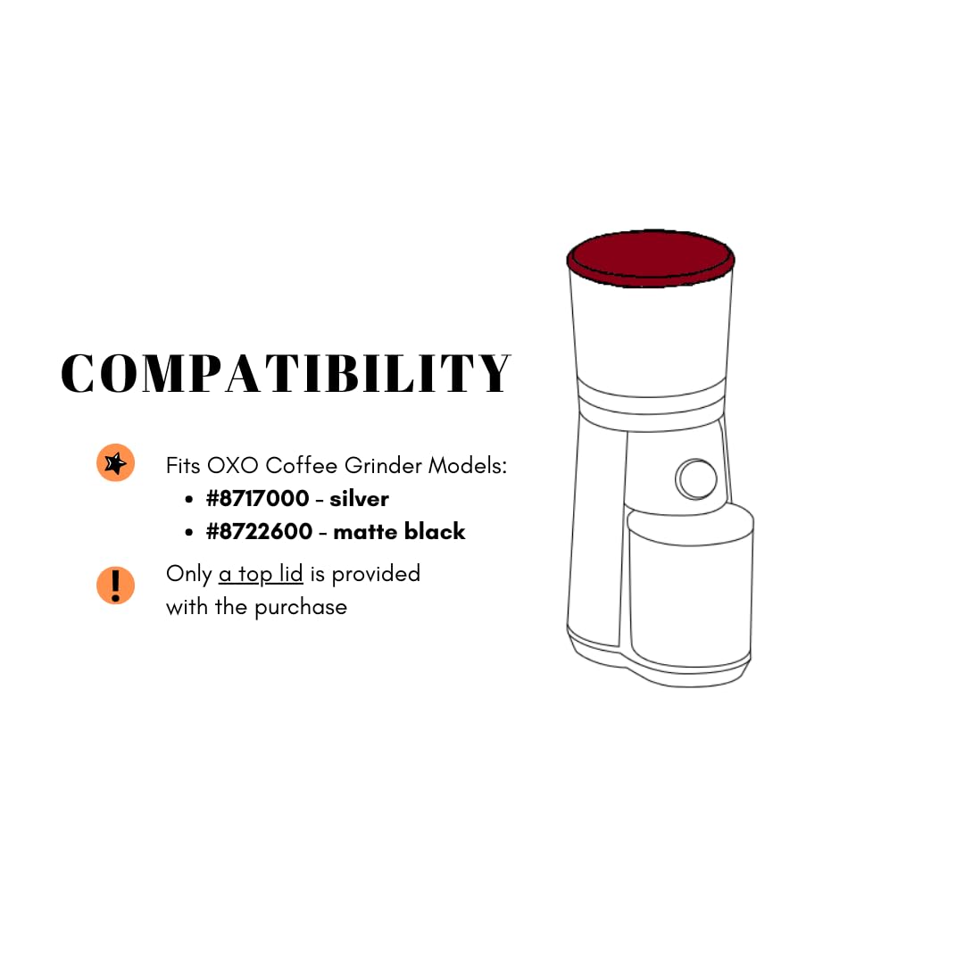 OXO Conical Burr Coffee Grinder Replacement Top Lid - Ash Gray | Durable & Secure Fit | Perfect for Home & Commercial Coffee Brewing