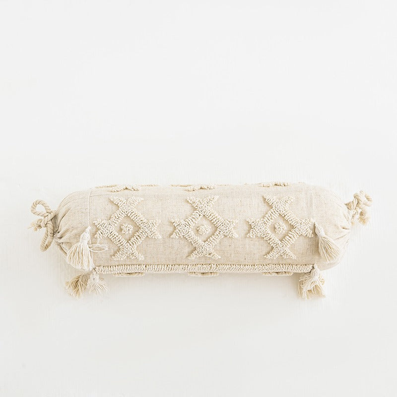 Bohemian Beige Tufted Cushion Cover - Soft Decorative Pillow Case for Sofa, Bed, Chair - Home Decor & Living Room Accessories