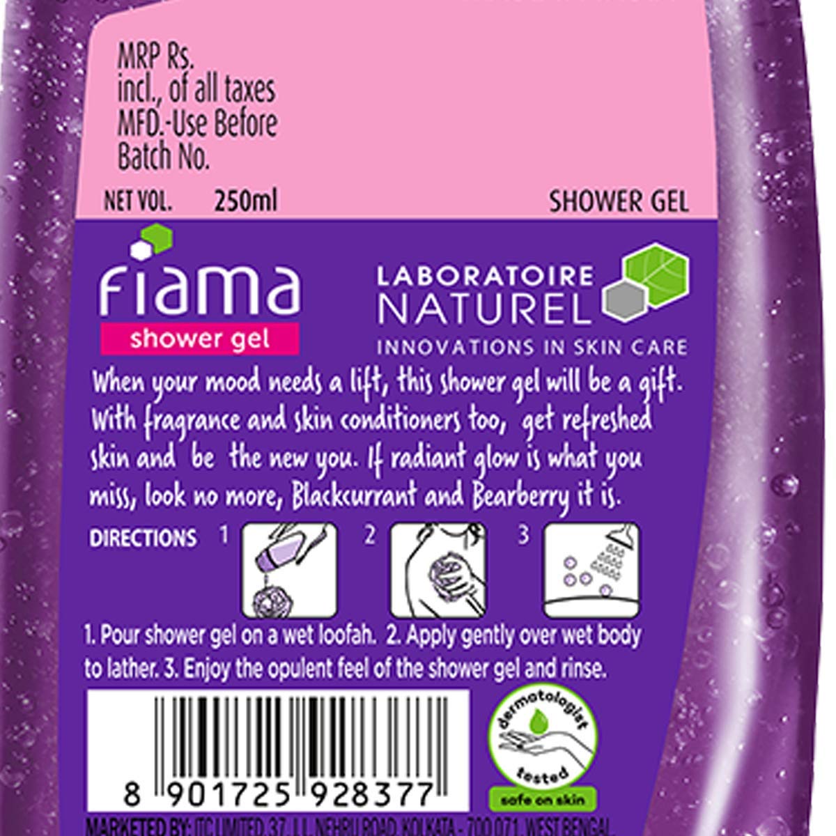 Fiama Fresh Moisturizing Hand Wash - Peppermint & Green Apple Scent, 1000ml Refill Pack | Fiama Shower Gel - Blackcurrant & Bearberry Body Wash with Skin Conditioners for Radiant Glow, 250ml Bottle | Hydrating Hand & Body Wash for Daily Use at Home, Office or Gym