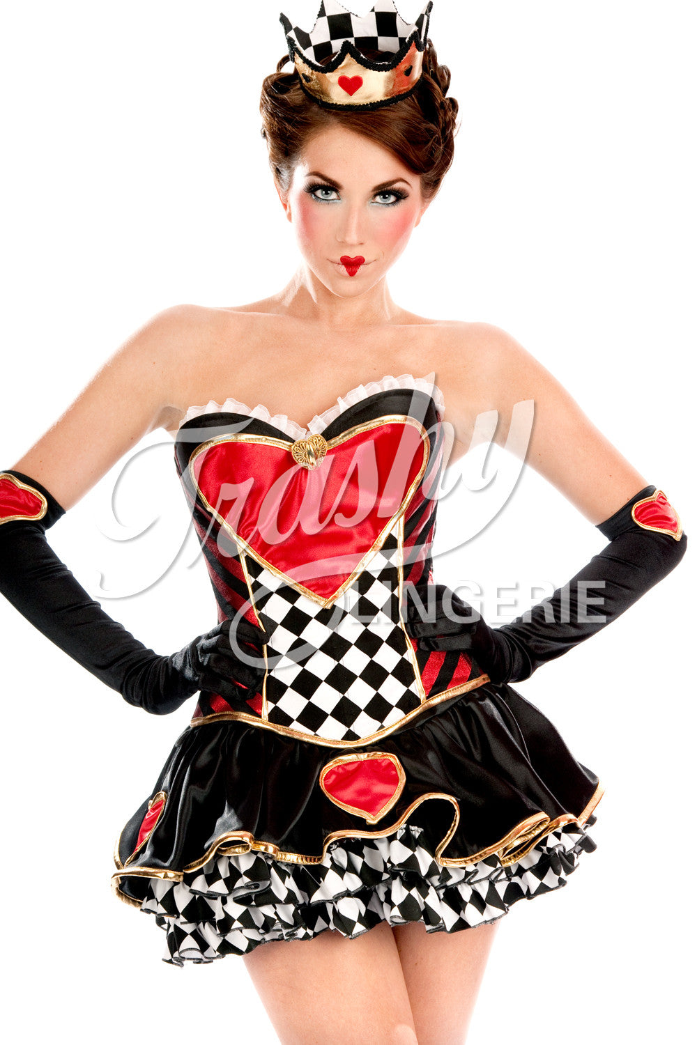 Lauren Queen of Hearts Edy Corset - Vintage Inspired Lace-Up Bustier Top for Women | Perfect for Cosplay, Renaissance Fairs & Burlesque Performances