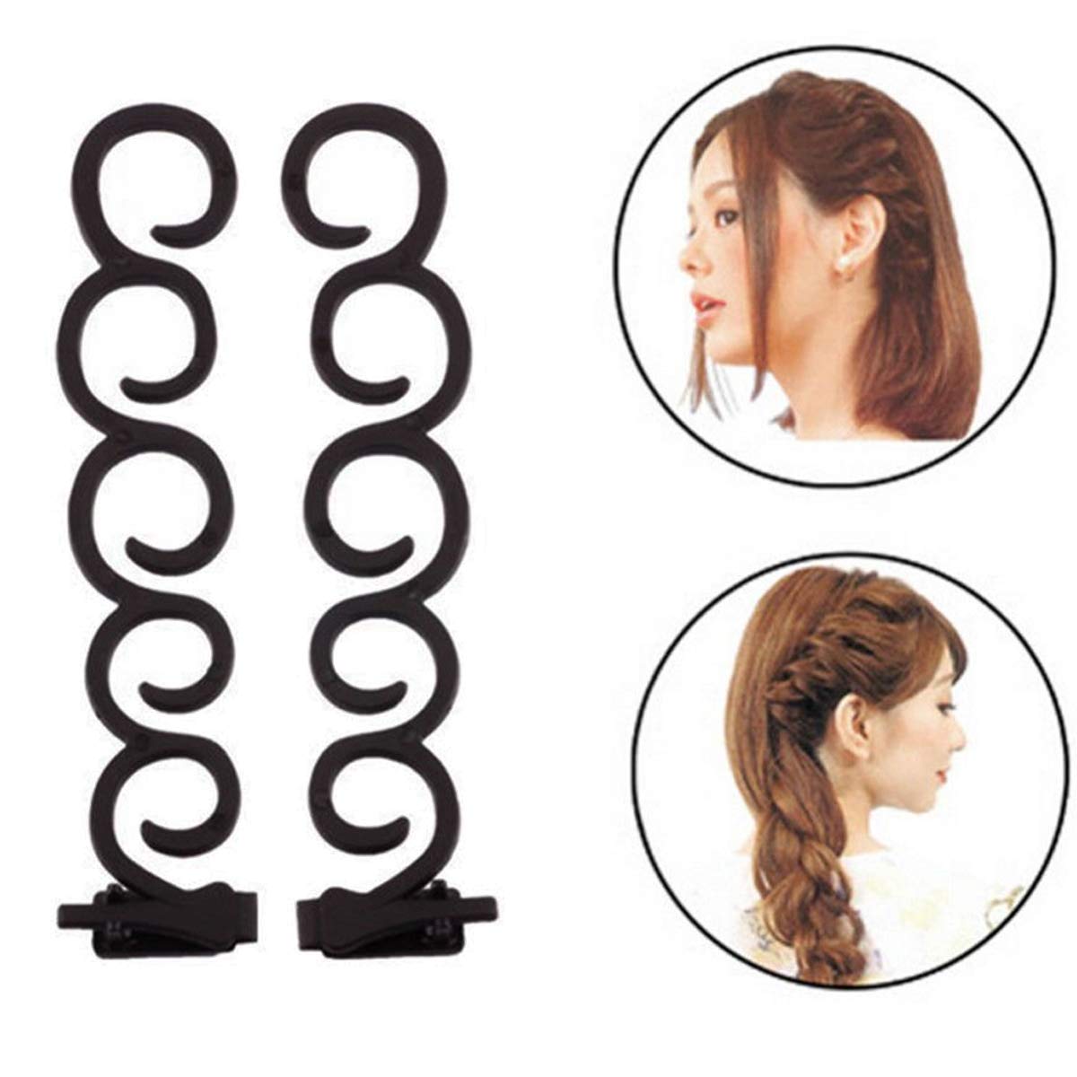 Kidzoo Hair Styling Clip Stick & Bun Maker - 2 Pack Black Hair Accessories for Women | Perfect for Braids, Buns & Updos | Great for Daily Wear, Parties & Special Occasions