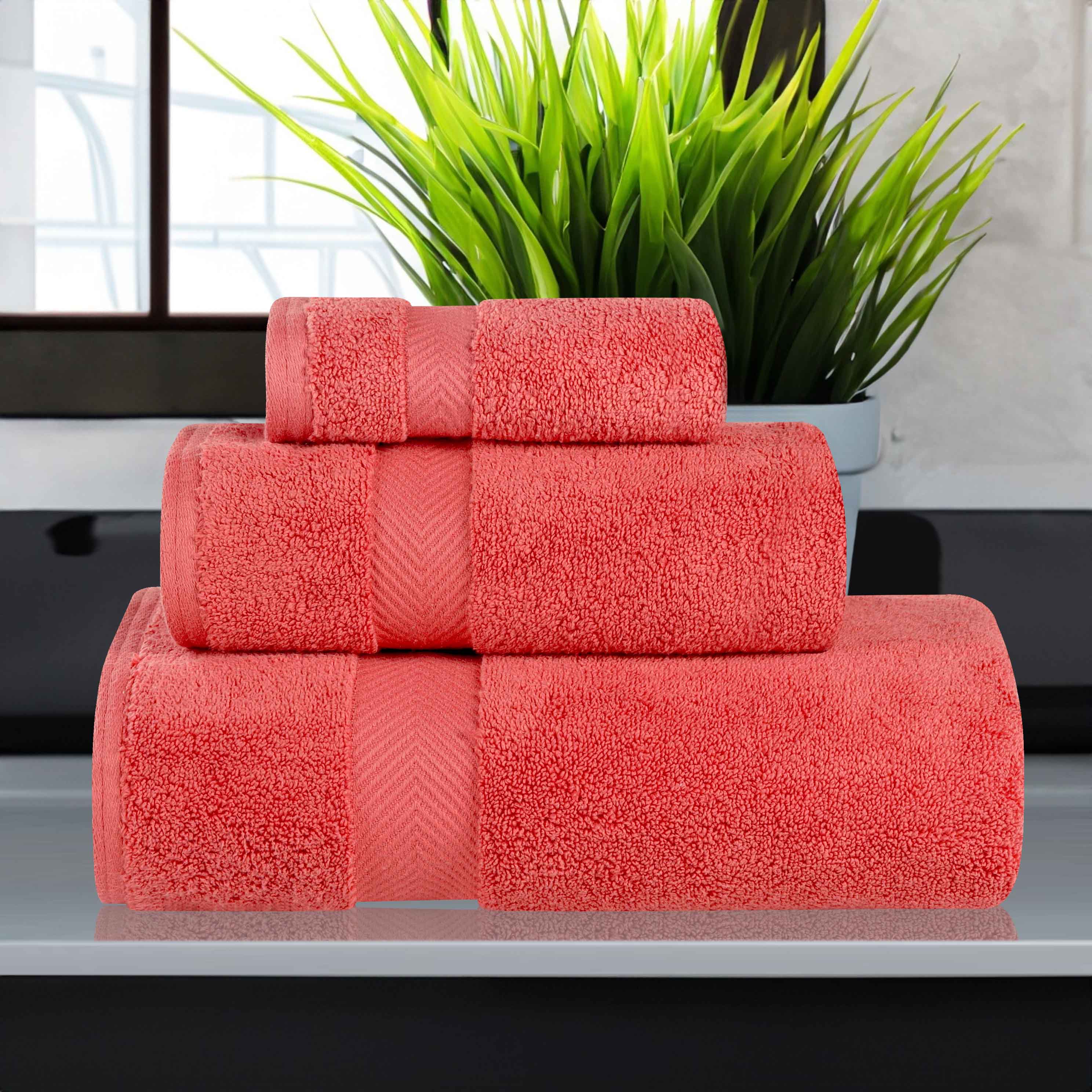 Premium 100% Cotton Zero Twist 3-Piece Bath Towel Set - Ultra Soft & Absorbent for Bathroom, Spa & Gym Use