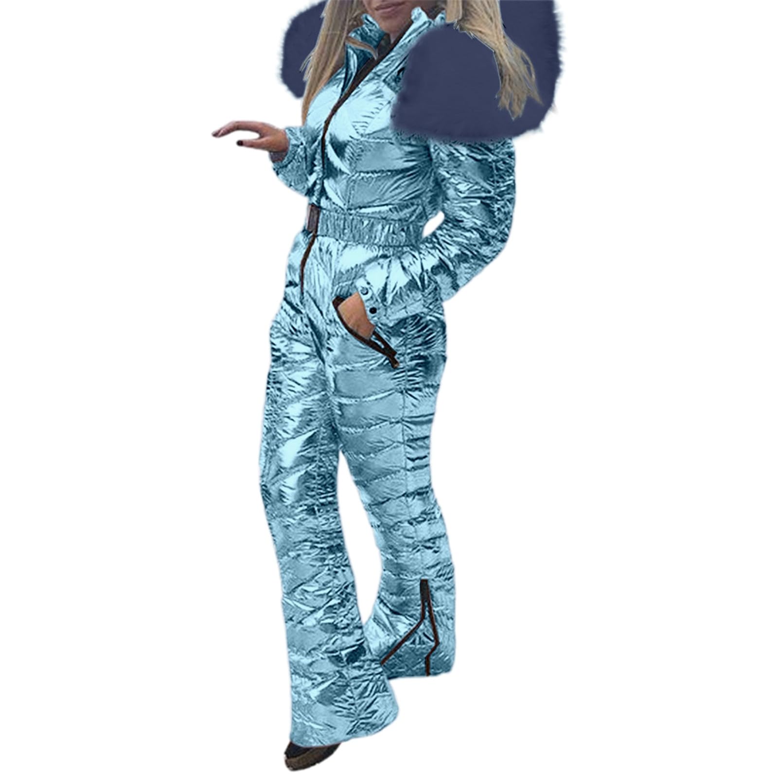 Women's Waterproof Insulated Snowsuit - Retro One-Piece Ski Suit for Freezer Work & Winter Sports | Warm Winter Outfit for Skiing, Snowboarding & Outdoor Activities