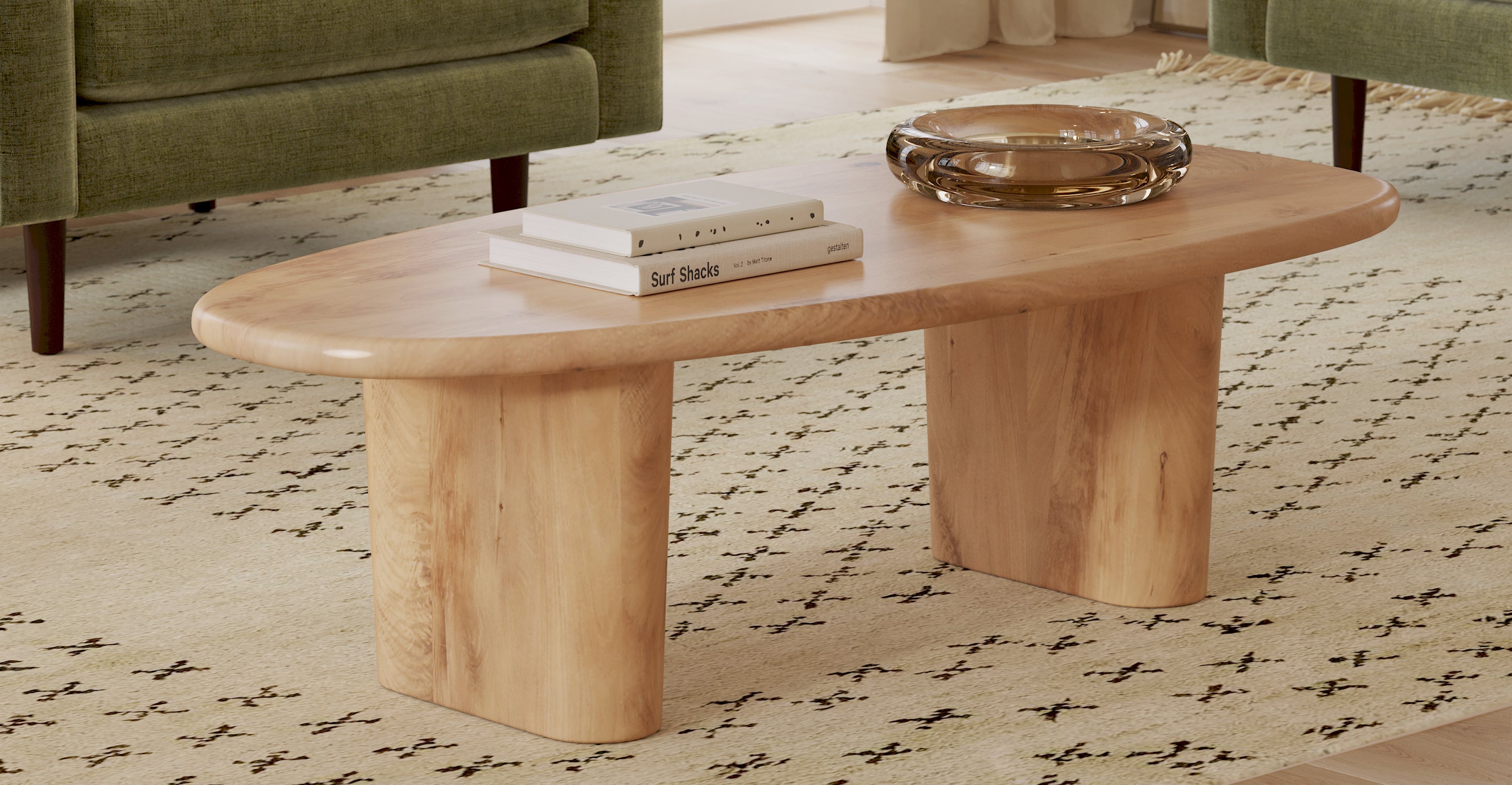 Modern Round Coffee Table - Solid Wood Living Room Furniture for Home Decor | Perfect for Small Spaces, Apartments & Cozy Living Rooms