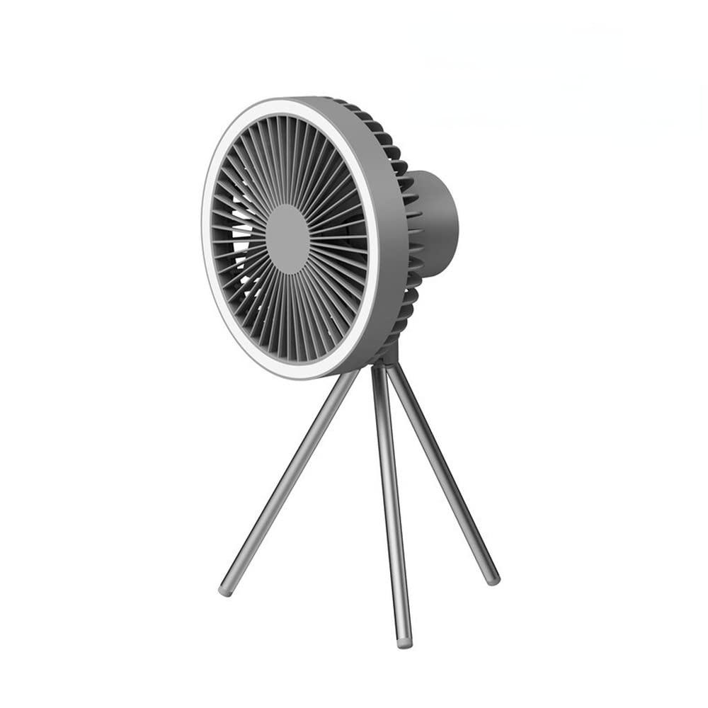 Portable Rechargeable Camping Fan with LED Light - 10000mAh USB Mini Fan for Outdoor, Ceiling, Desktop & Tripod Use - Perfect for Camping, Hiking, Travel & Home Office