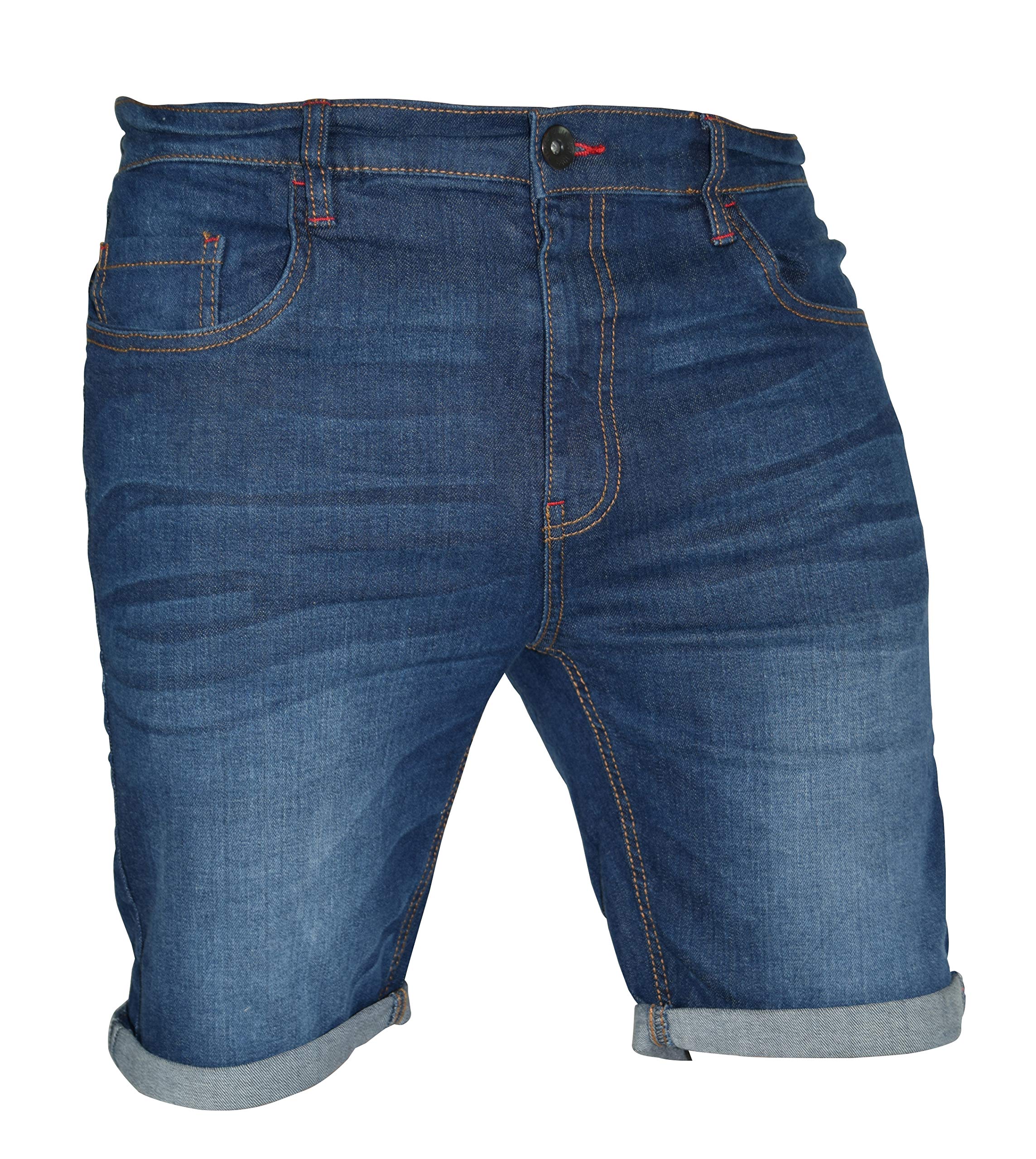 Men's Stretch Denim Chino Shorts - Slim Fit Casual Flat Front Shorts with Super Spandex | Perfect for Summer, Travel & Outdoor Activities
