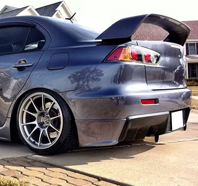 2008-2017 Mitsubishi Lancer EVO Rear Bumper Lip - EVO Style PU Unpainted Spoiler for Enhanced Aerodynamics - Perfect for Car Enthusiasts & Street Racing